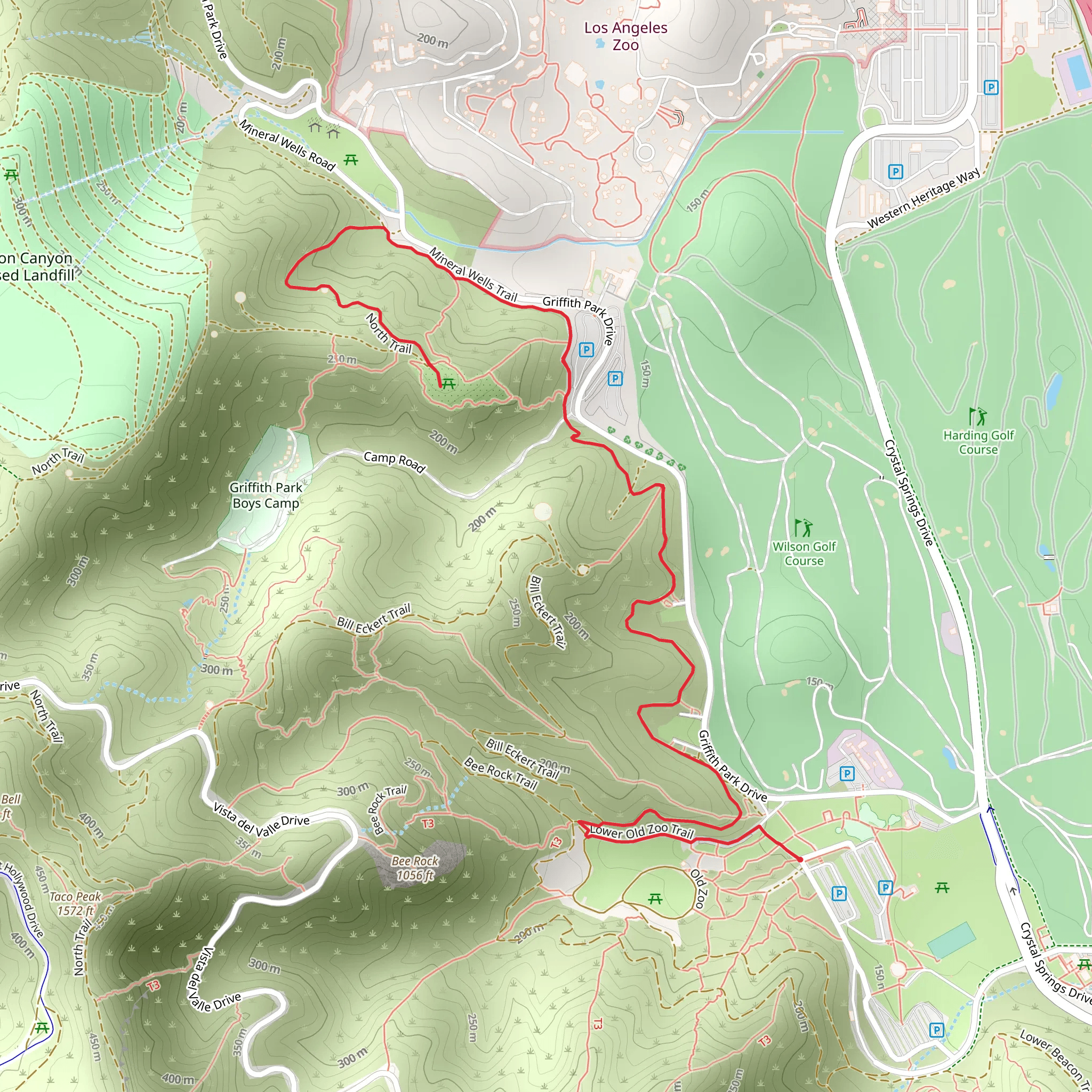 Amir's Garden via Mineral Wells Trail mobile static map