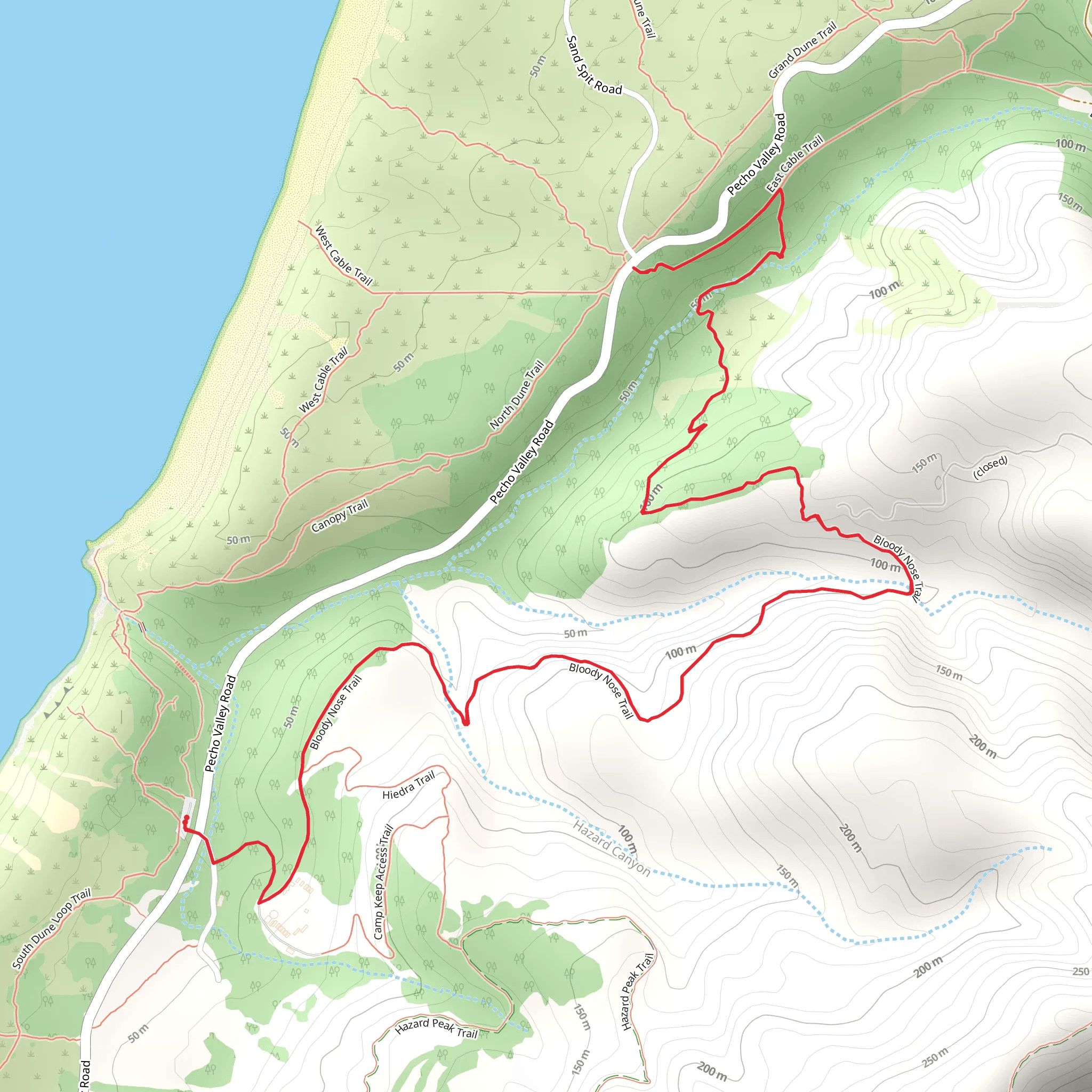 Bloody Nose Trail mobile static map