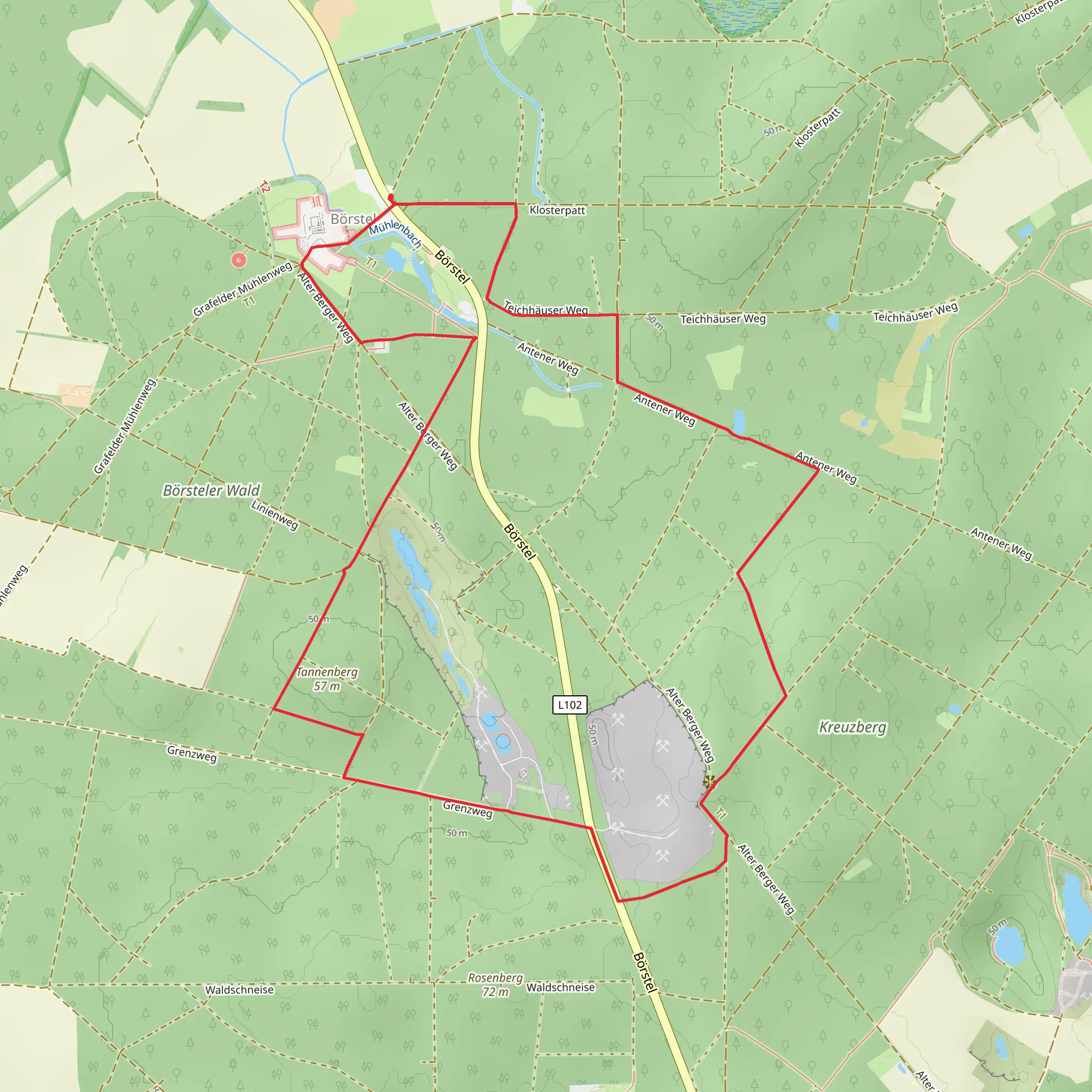 Kreuzberg via Huenenweg mobile static map
