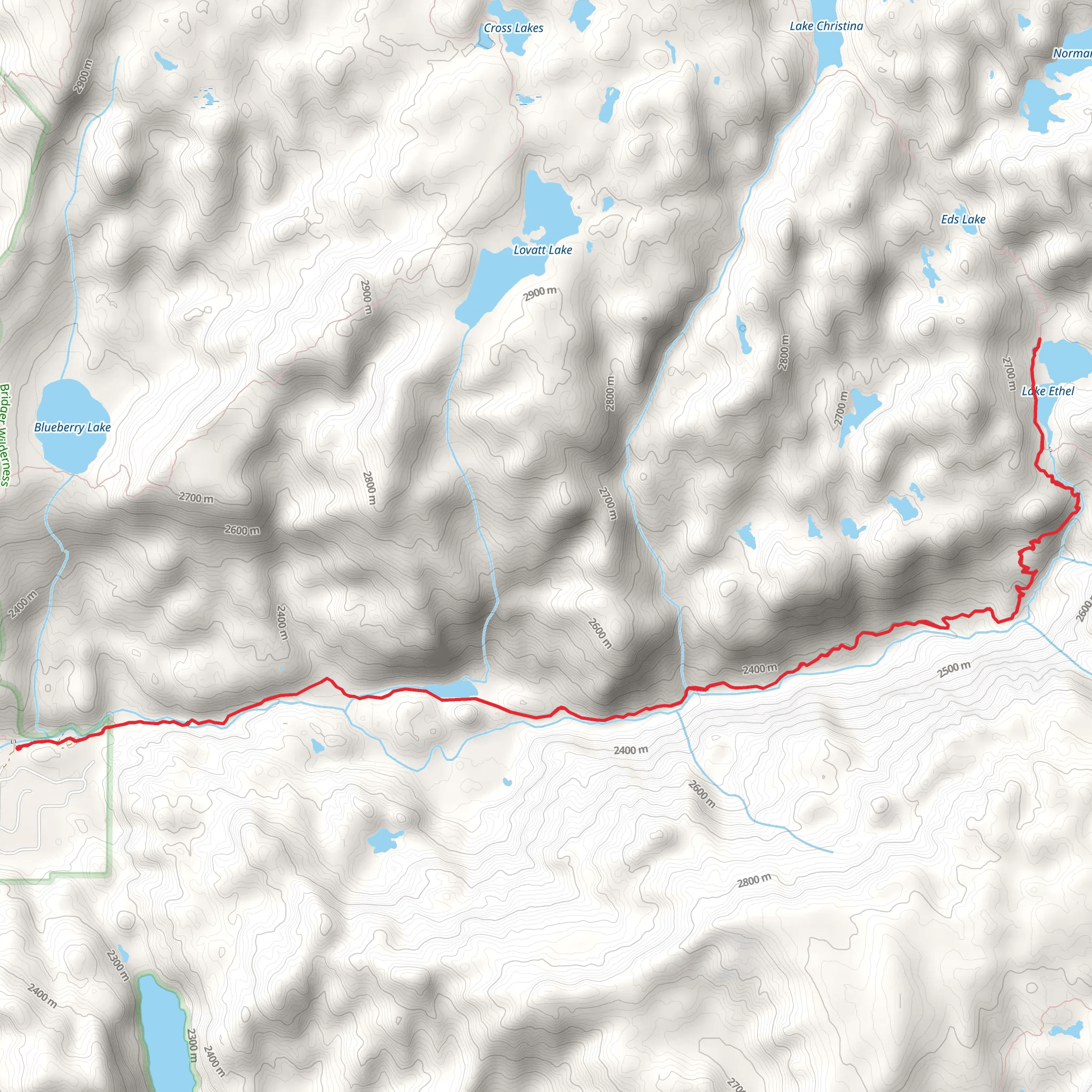 Lake Ethel via Boulder Canyon Trail mobile static map