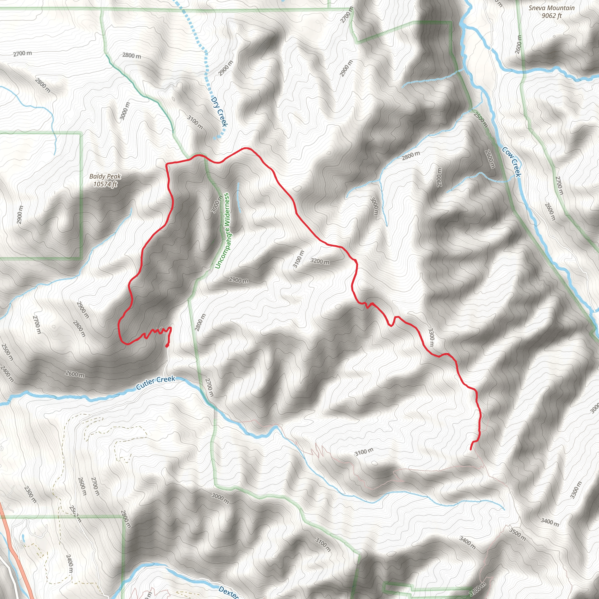 Baldy Trail mobile static map