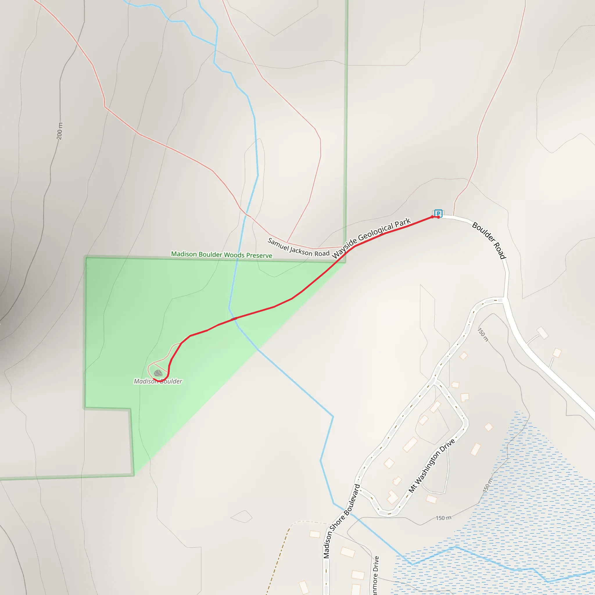 Madison Boulder St Geol Site Trail mobile static map