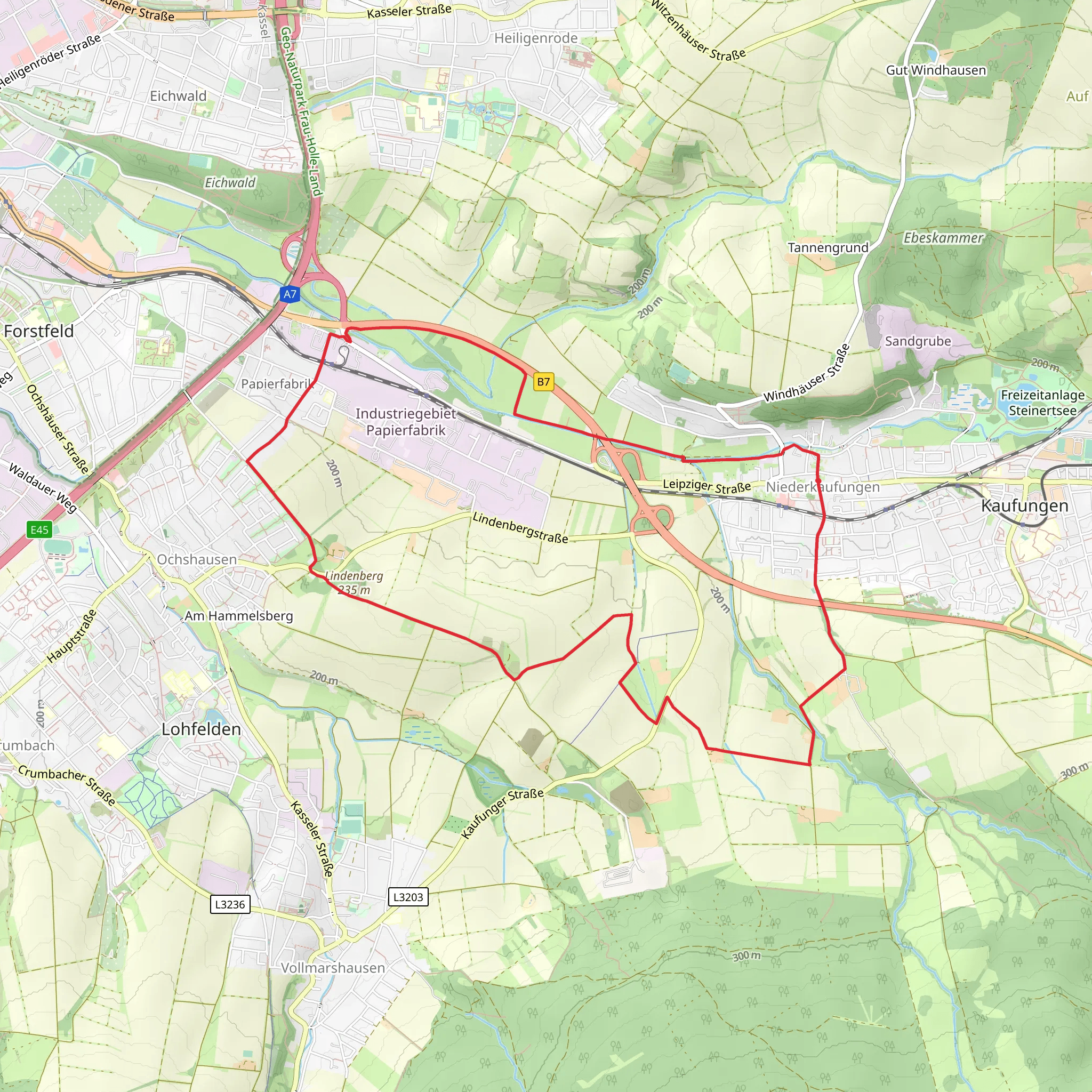 Kaufungen and Franzosenstrasse mobile static map
