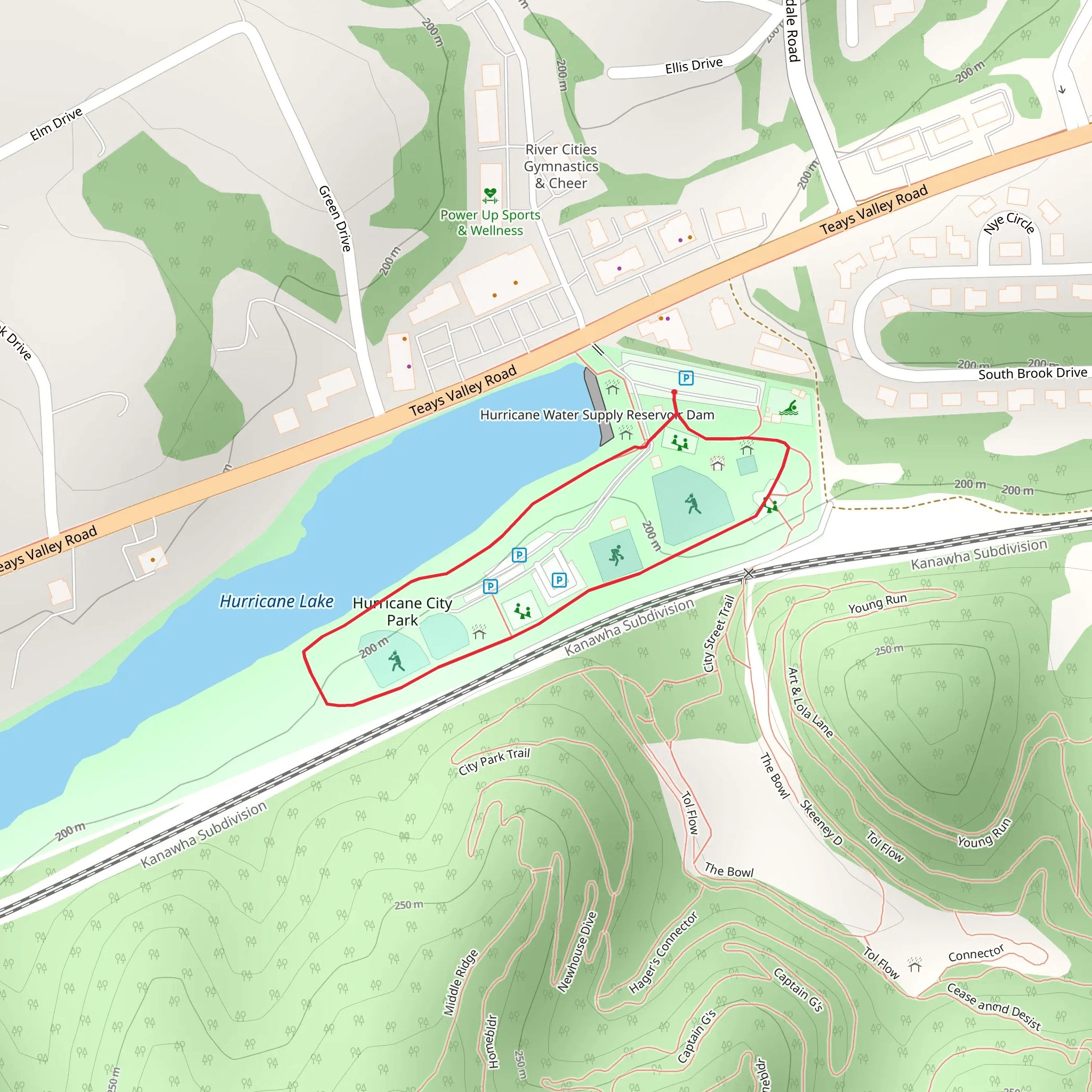 Hurricane City Park Loop mobile static map