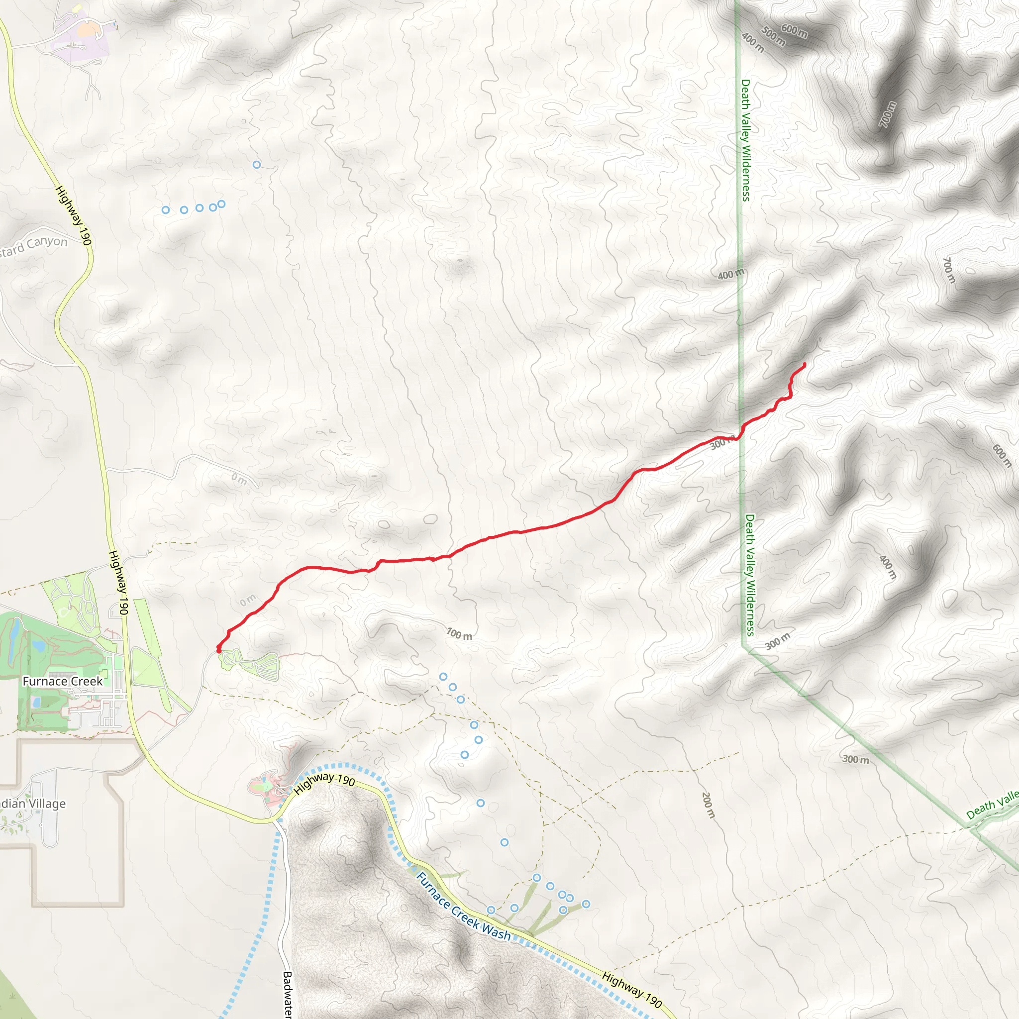 Furance Canyon Hiking Route mobile static map