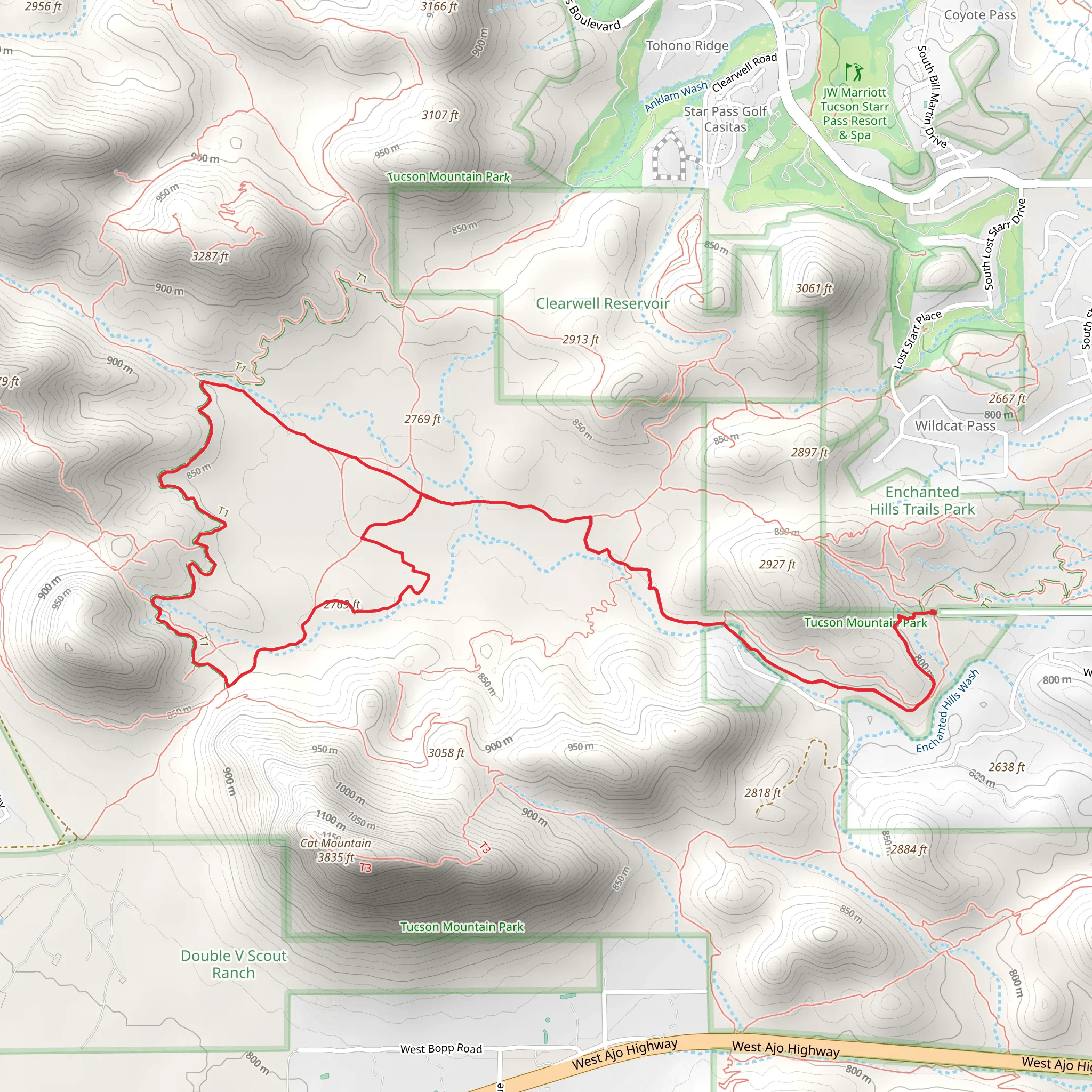 Little Cat Trail and Explorer Trail mobile static map