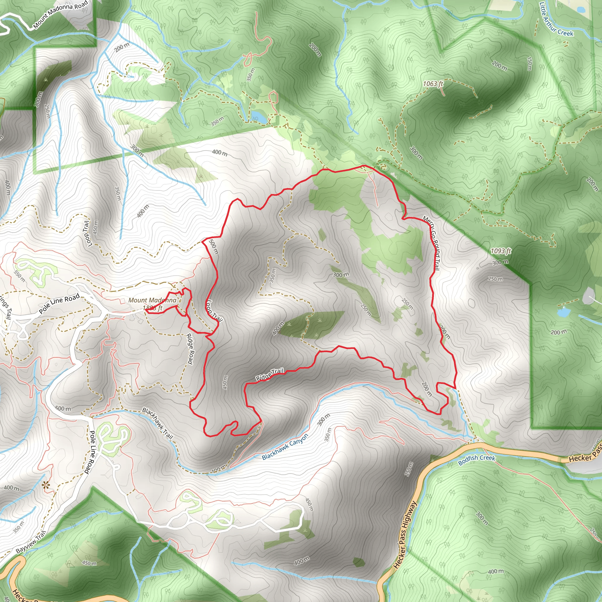 Upper Miller Trail and Merry Go Round Trail mobile static map