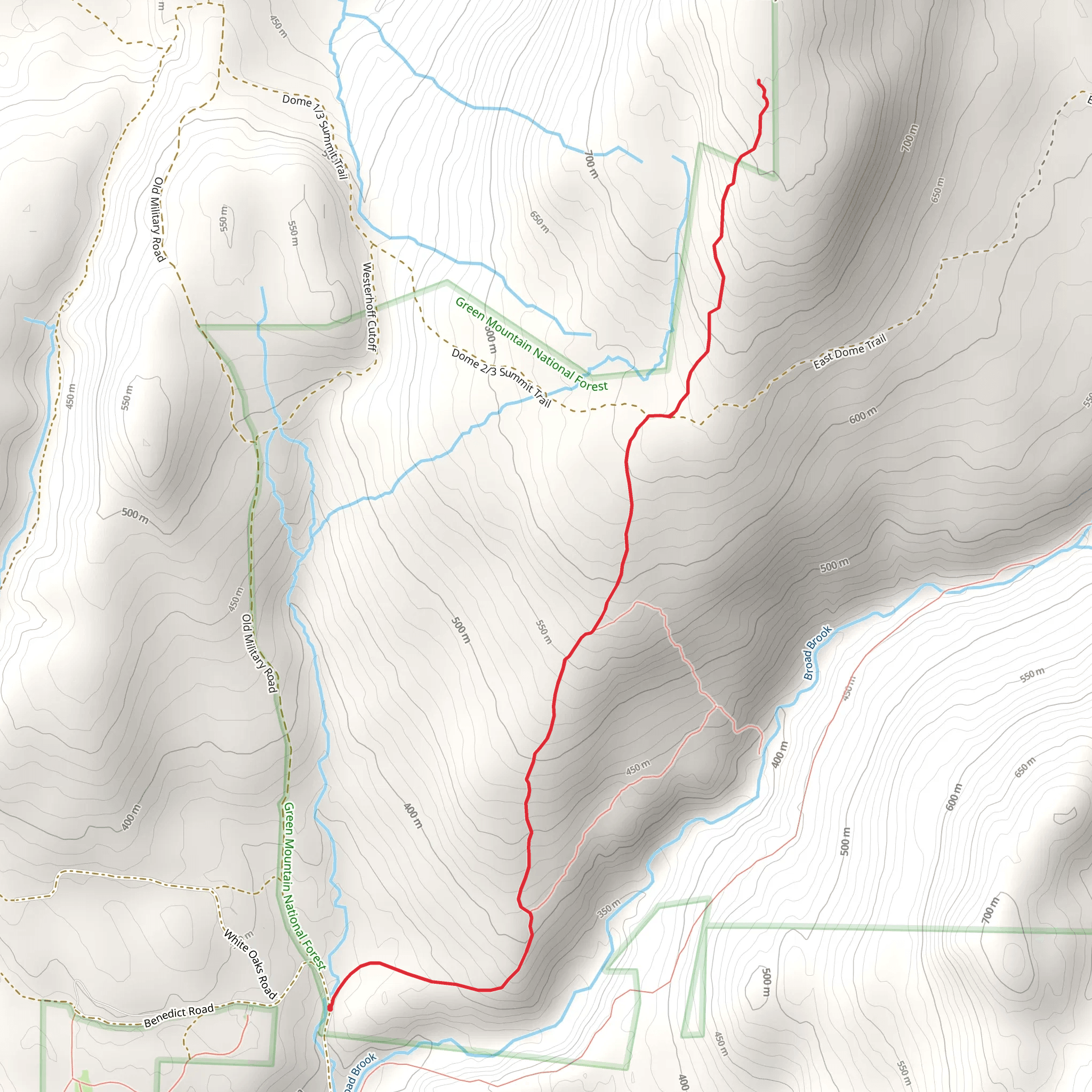 The Dome Trailhead mobile static map