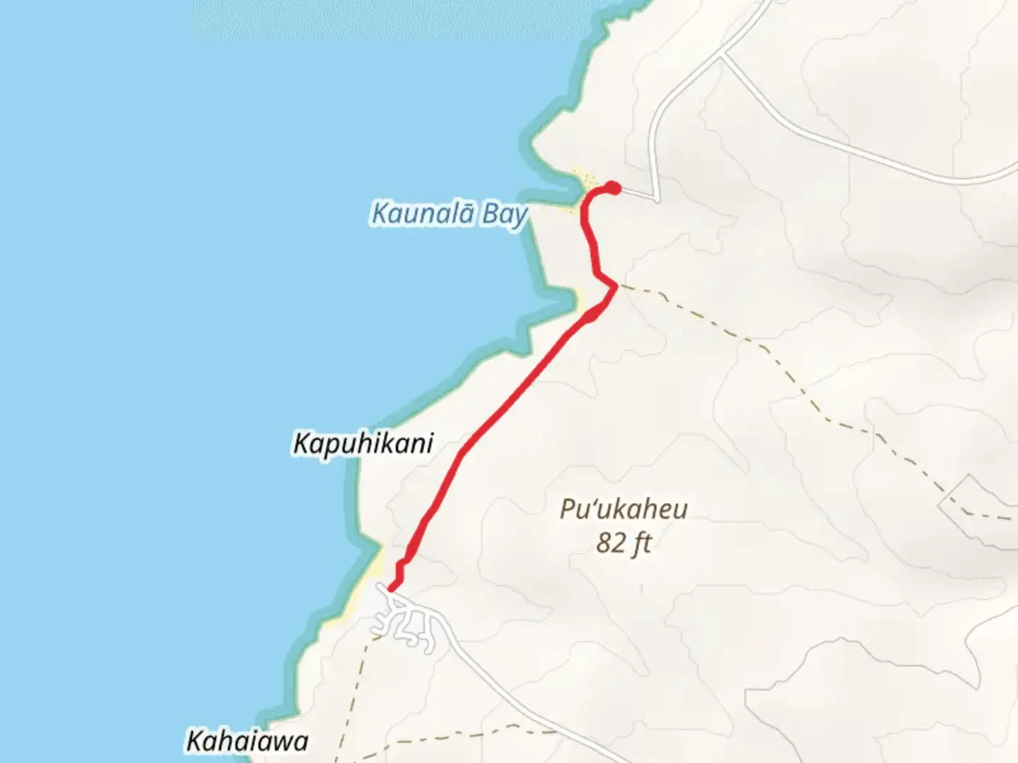 An image depicting the trail Kapukahehu Beach Walk and its surrounding area.