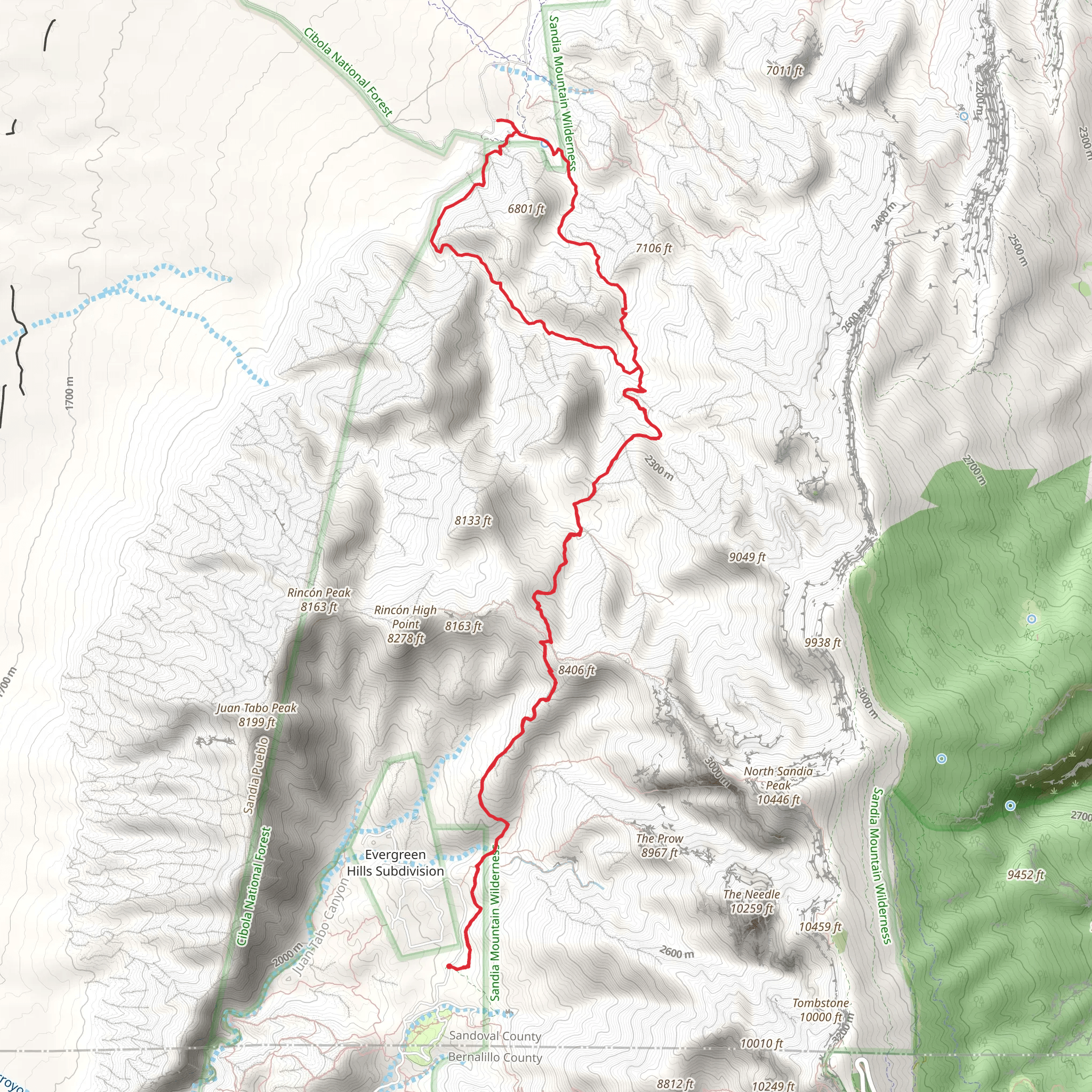 Piedra Lisa South, Del Agua and Piedra Lisa North Loop Trail mobile static map