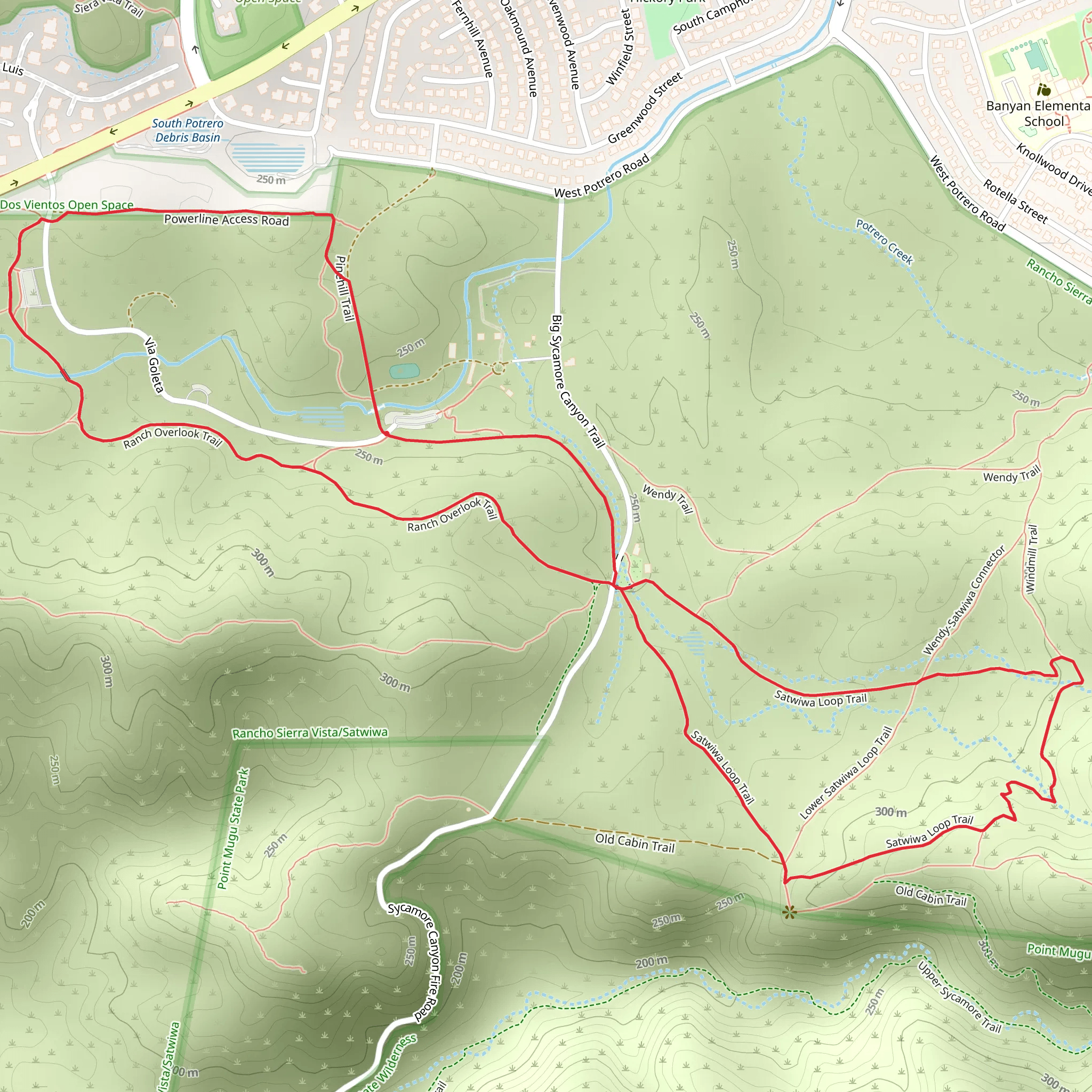 Satwiwa Loop Trail and Ranch Overlook Trail mobile static map