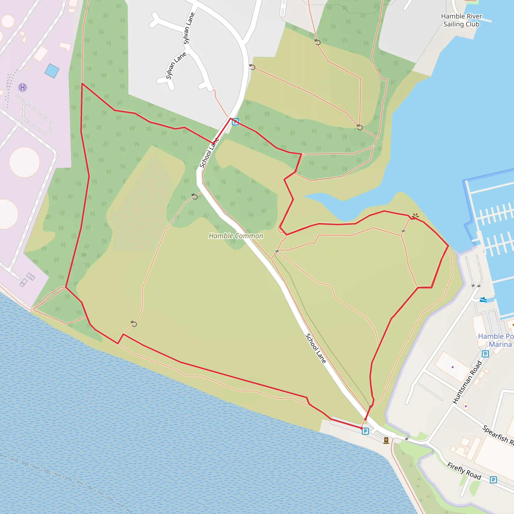 Hamble Common mobile static map