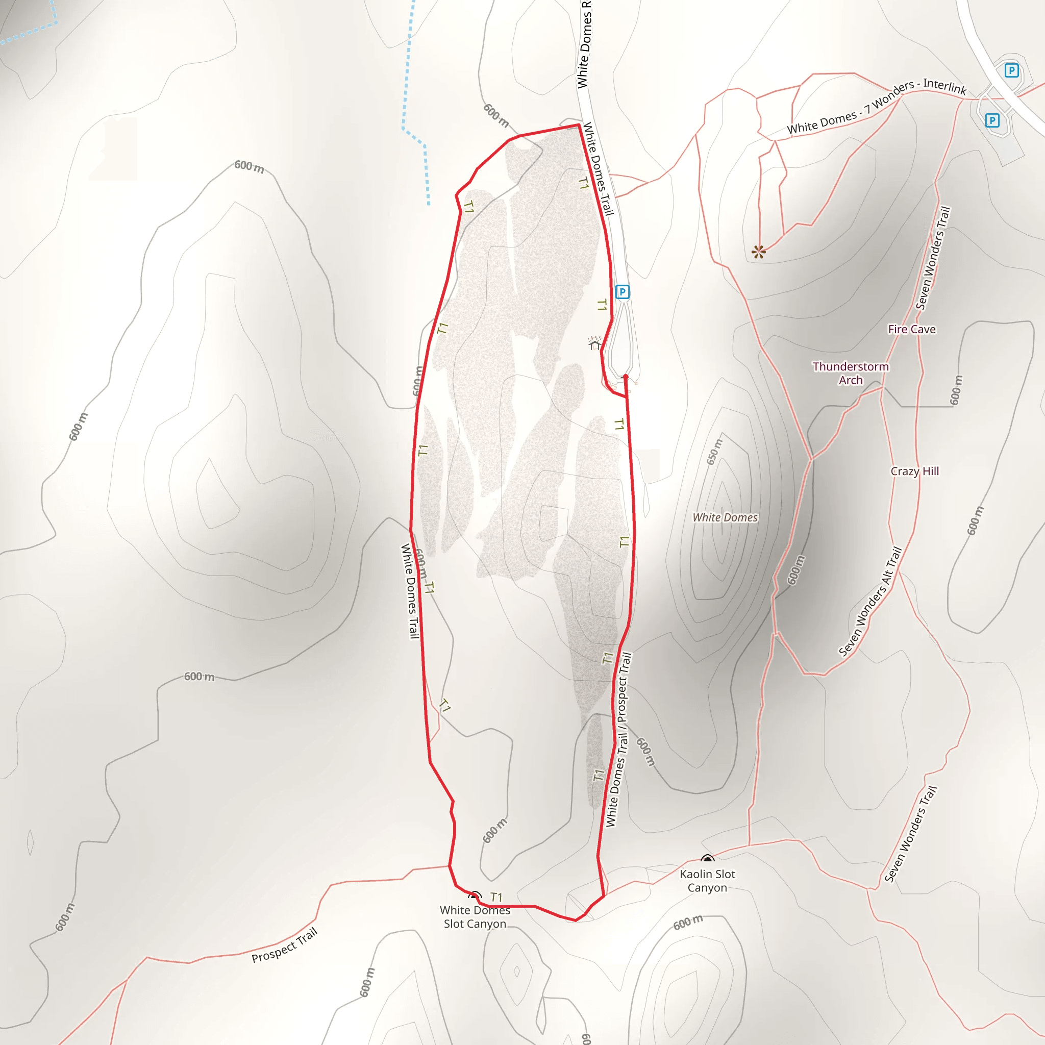 White Domes Loop Trail mobile static map