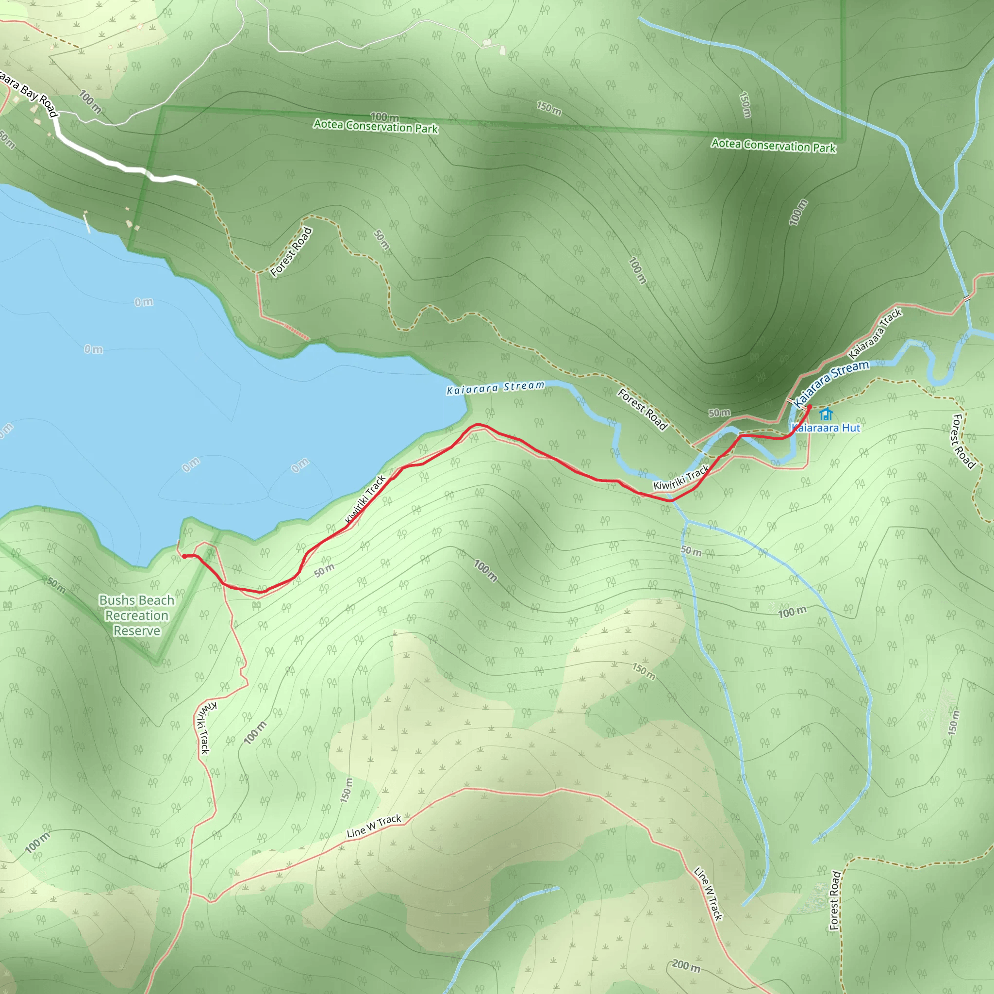 Bush's Beach Track mobile static map