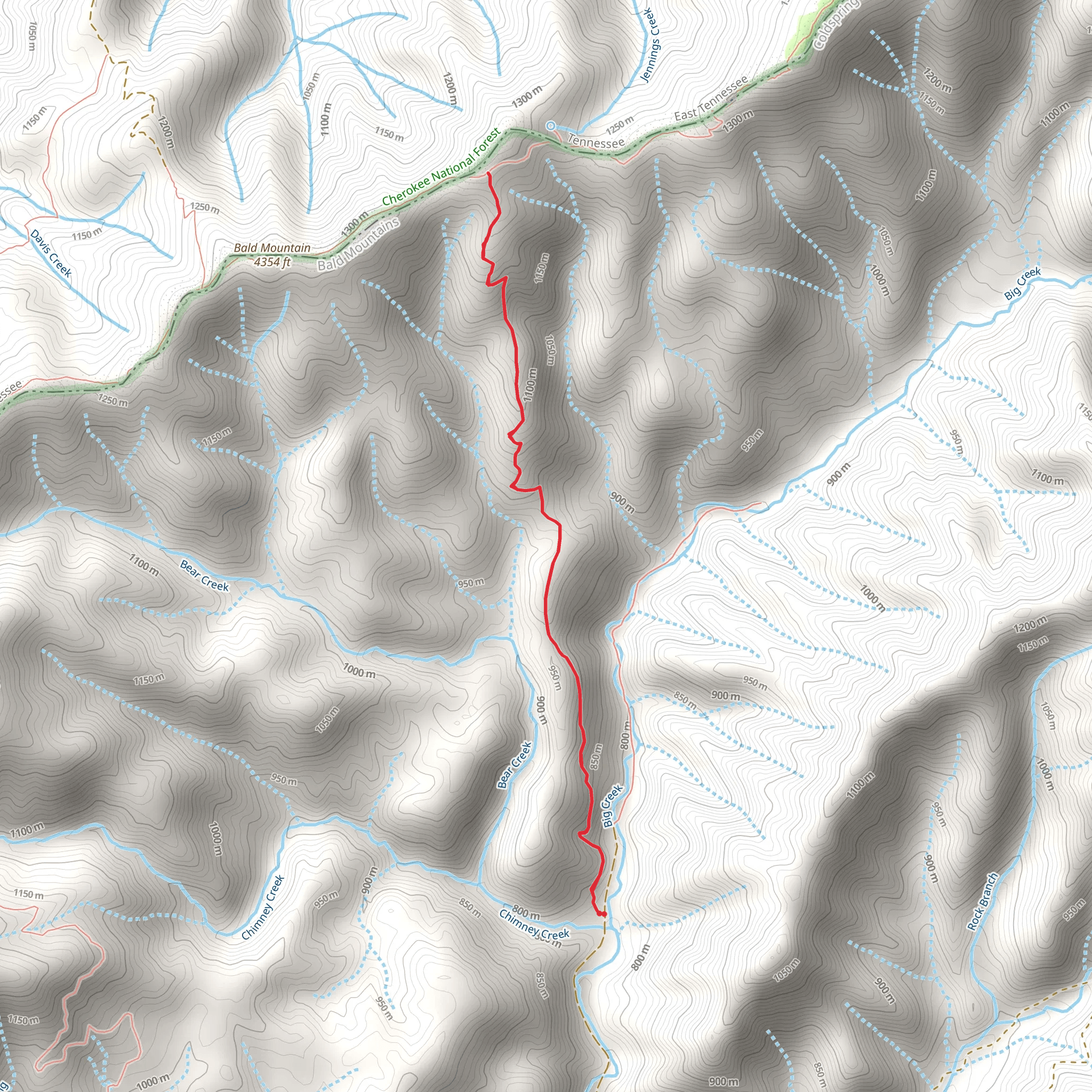 Fork Ridge Trail mobile static map