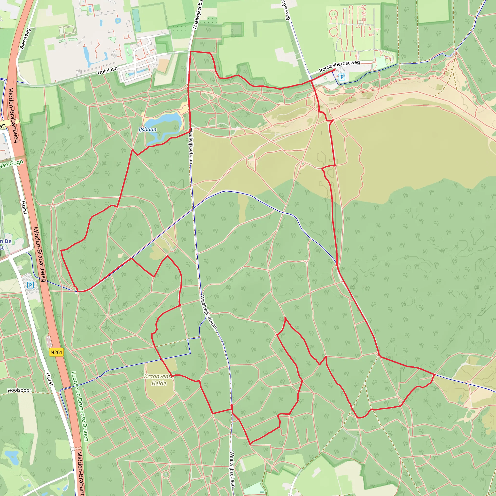 De Roestelberg and Kraanvensche Loop mobile static map