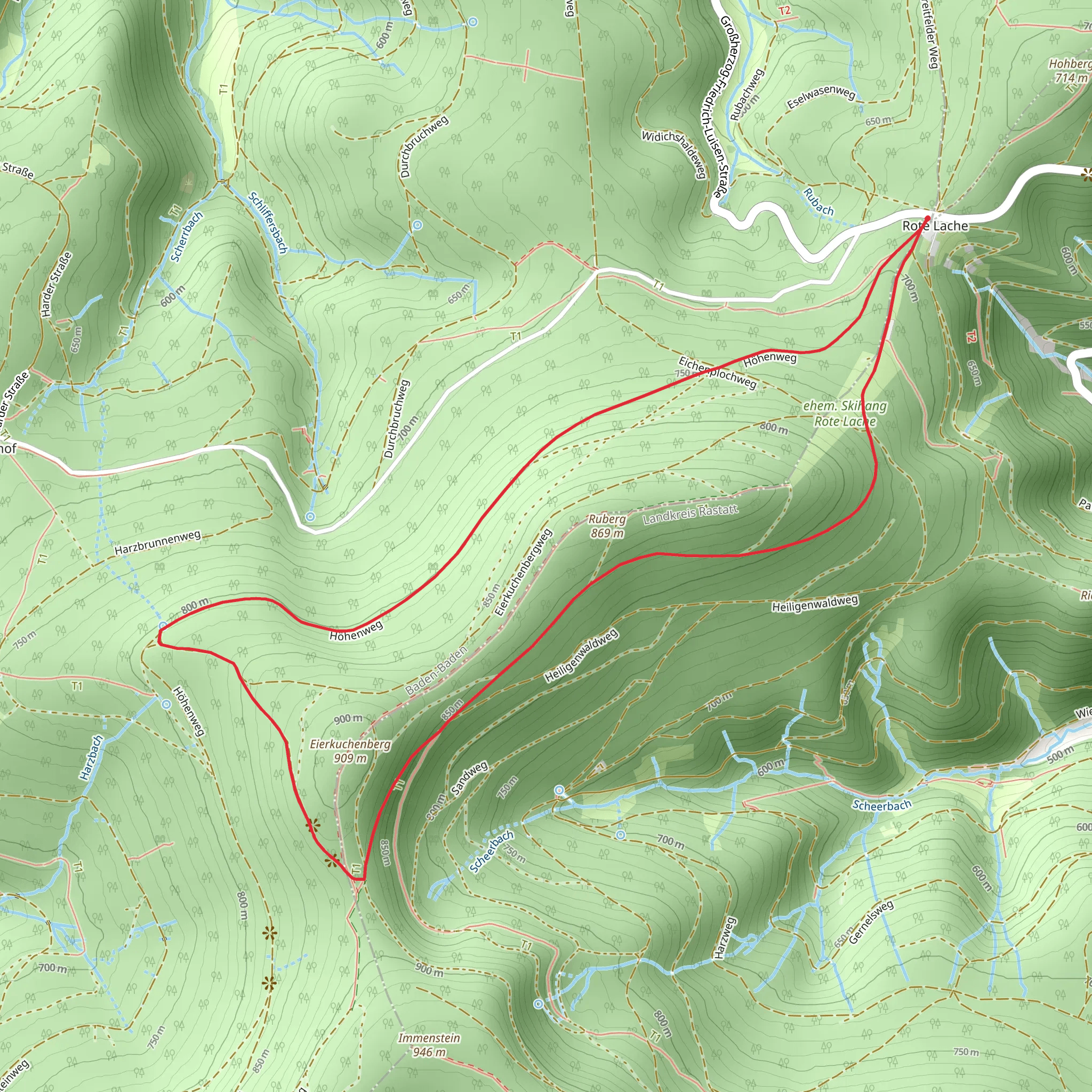 Ruberg and Eierkuchenberg Loop mobile static map