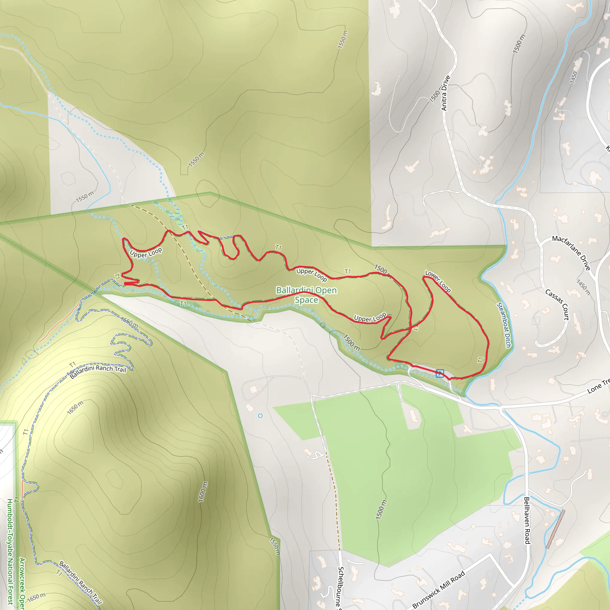 Upper and Lower Loop mobile static map