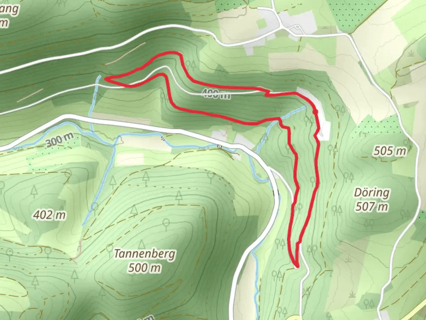 An image depicting the trail Beringhausen Loop and its surrounding area.