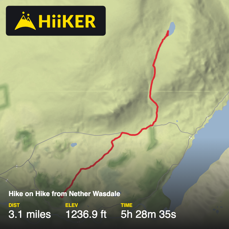 A map preview of the recording Hike on Hike from Nether Wasdale.