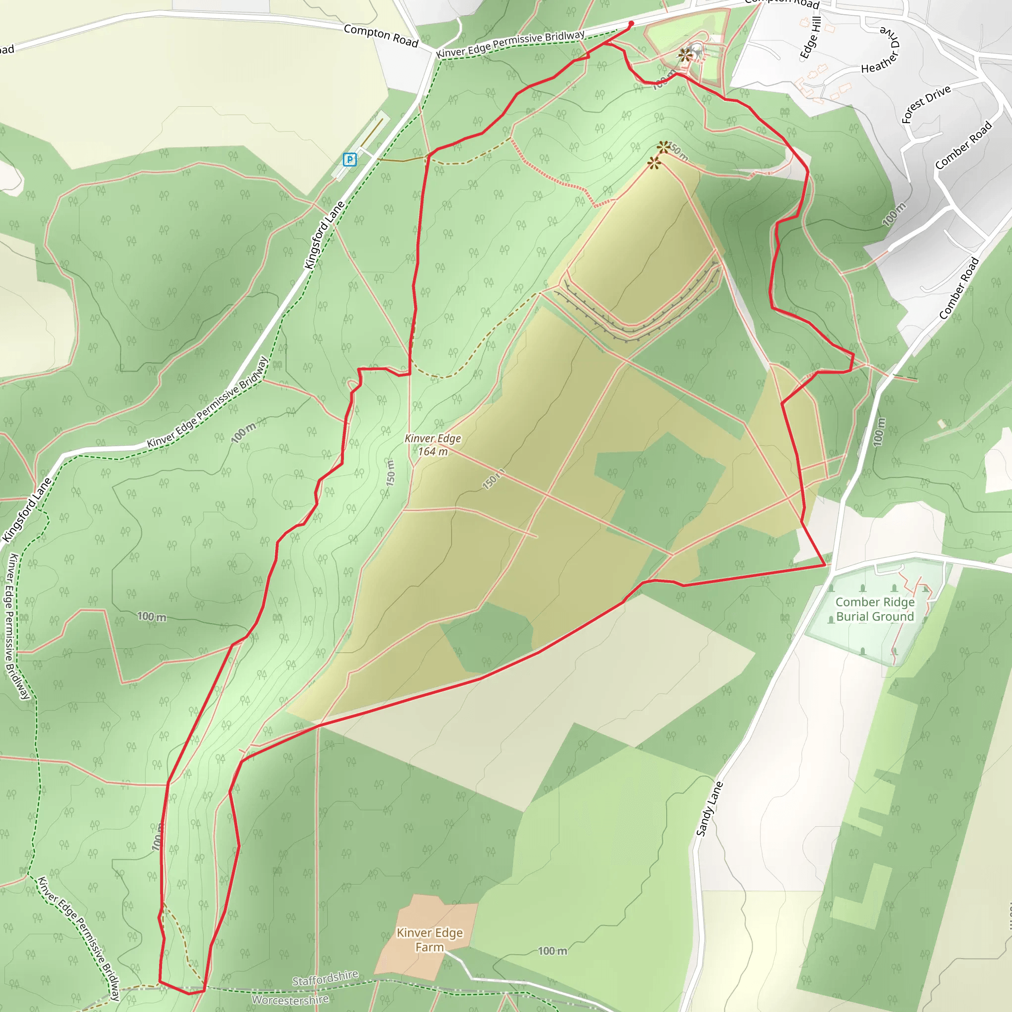 Kinver Edge Loop mobile static map