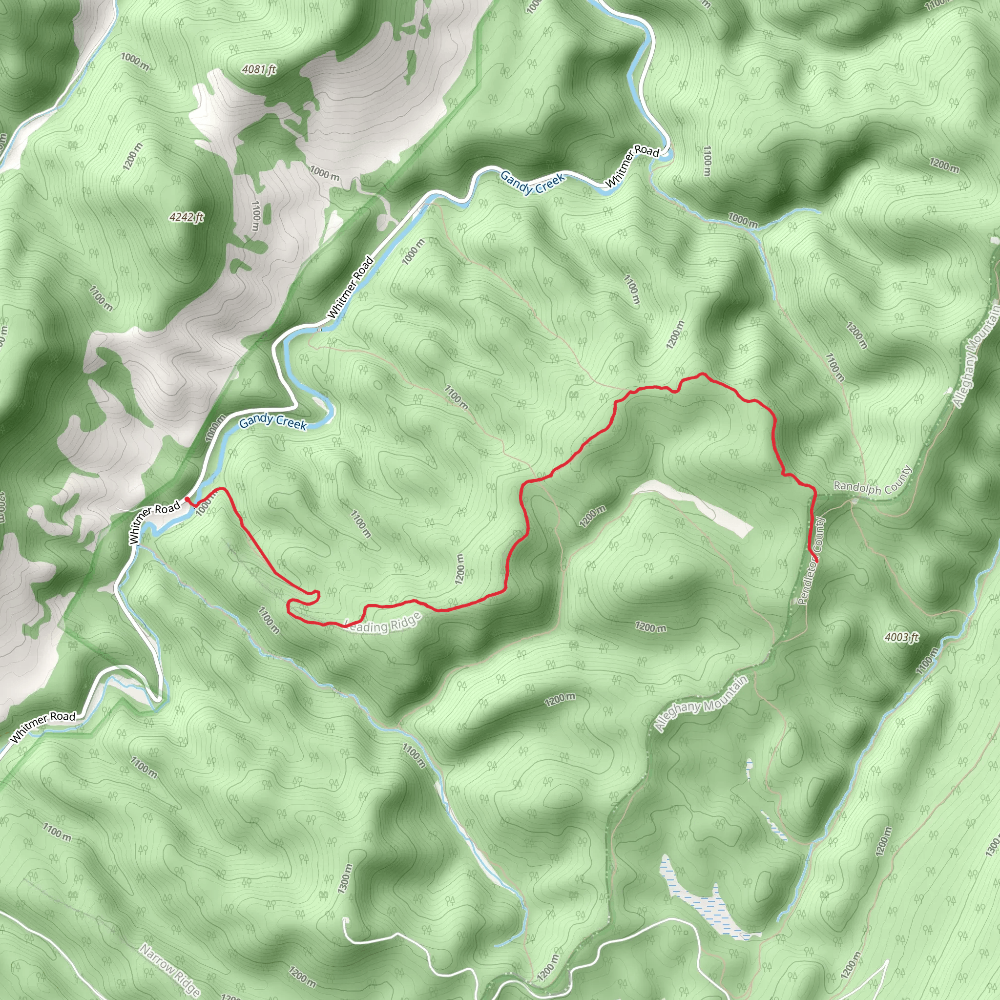 Leading Ridge Trail mobile static map