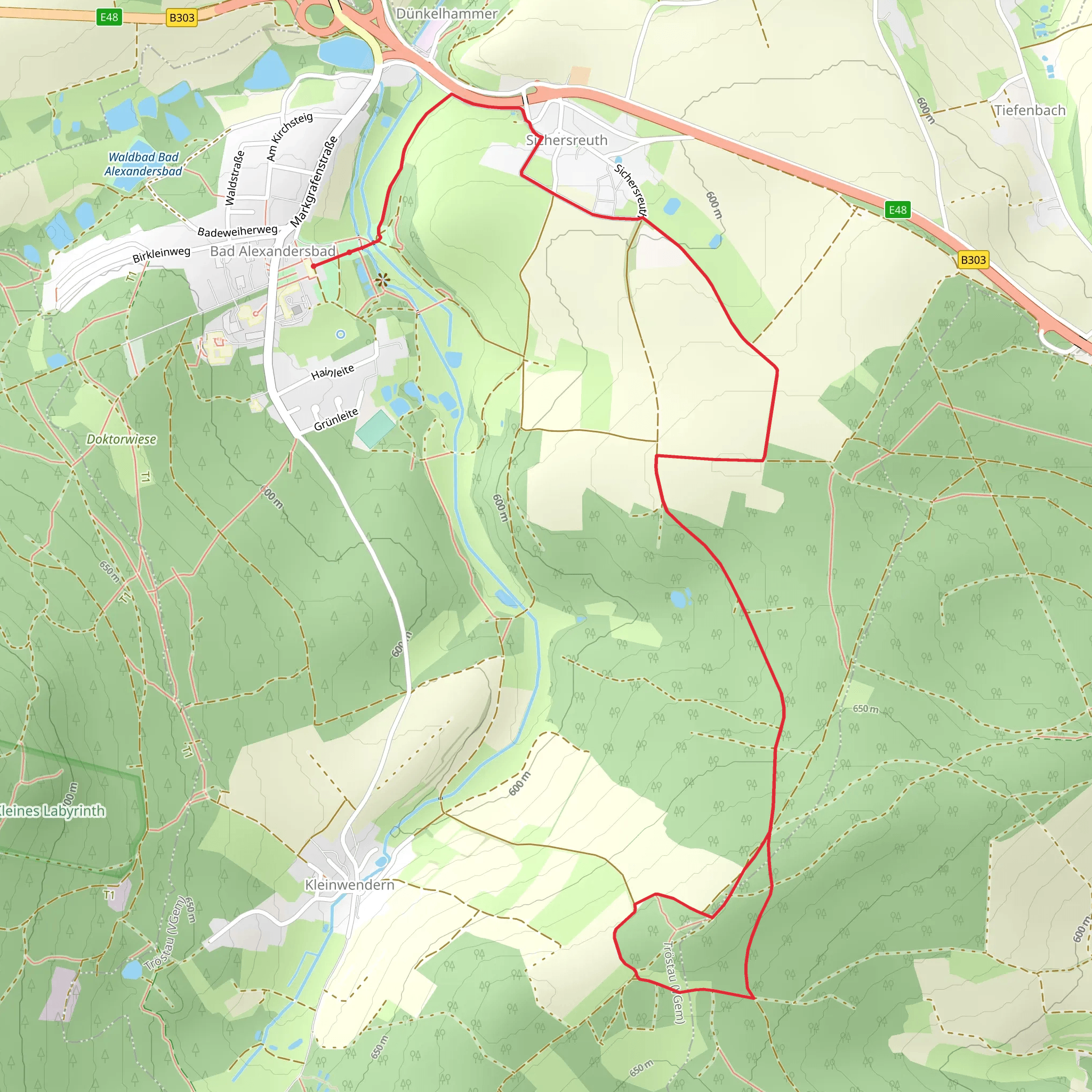Wenderner Stein Loop via Wanderroute Jean Paul Weg mobile static map