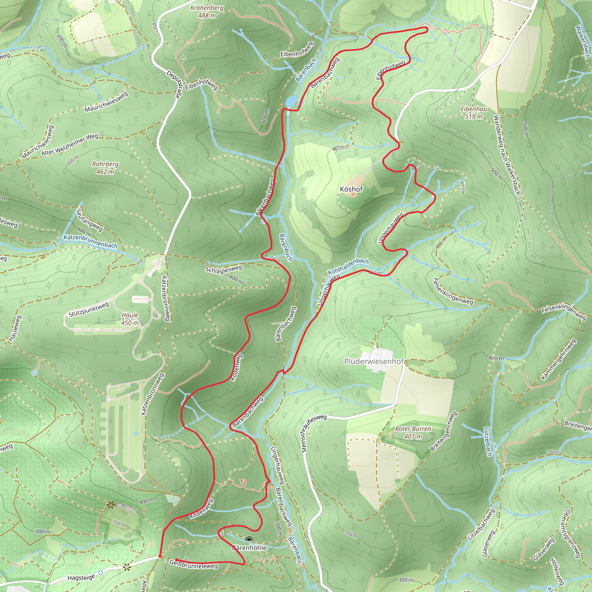 Ködenweg and Ungerhauweg Loop mobile static map