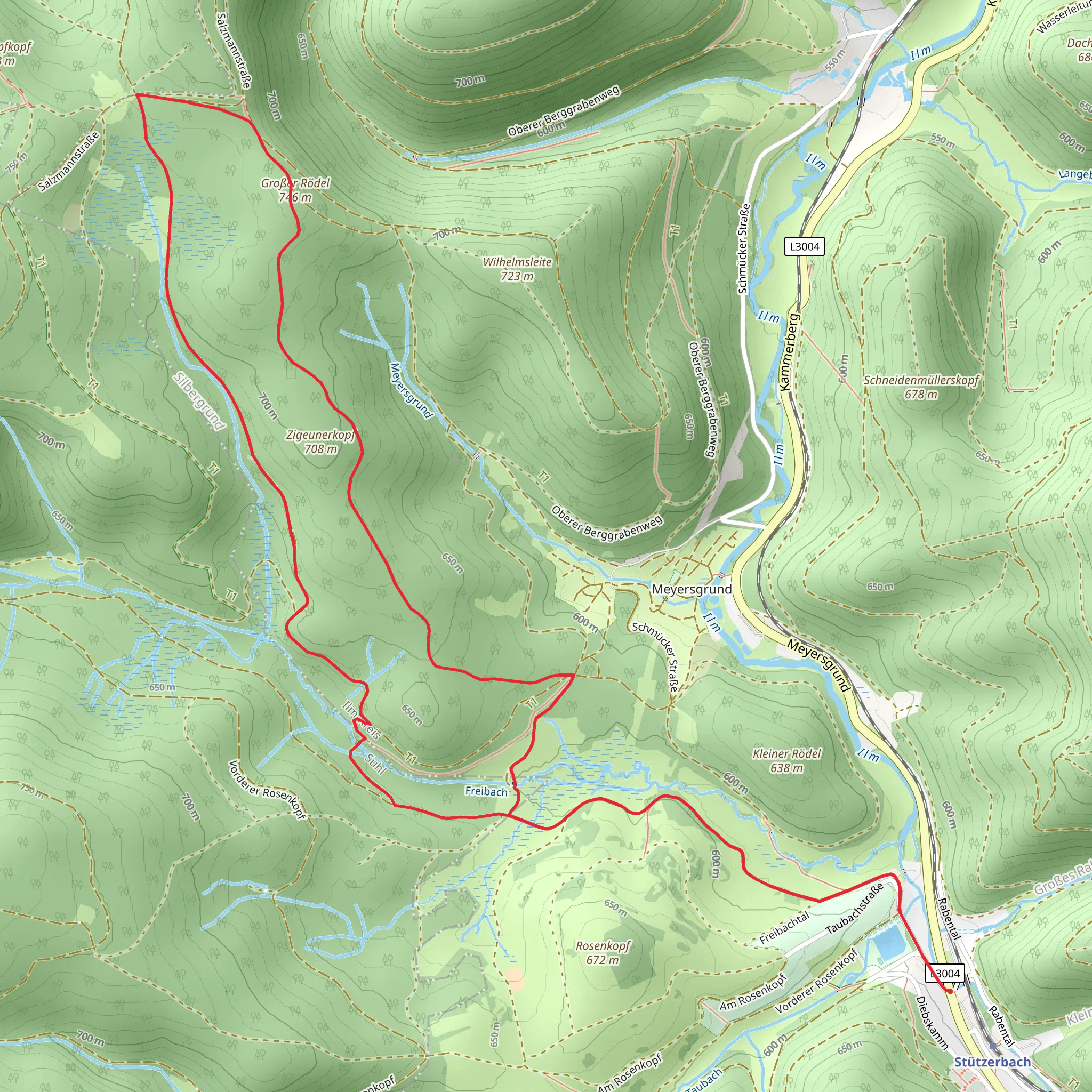 Großer Rödel and Zigeunerkopf Loop via Oberer Berggrabenweg mobile static map