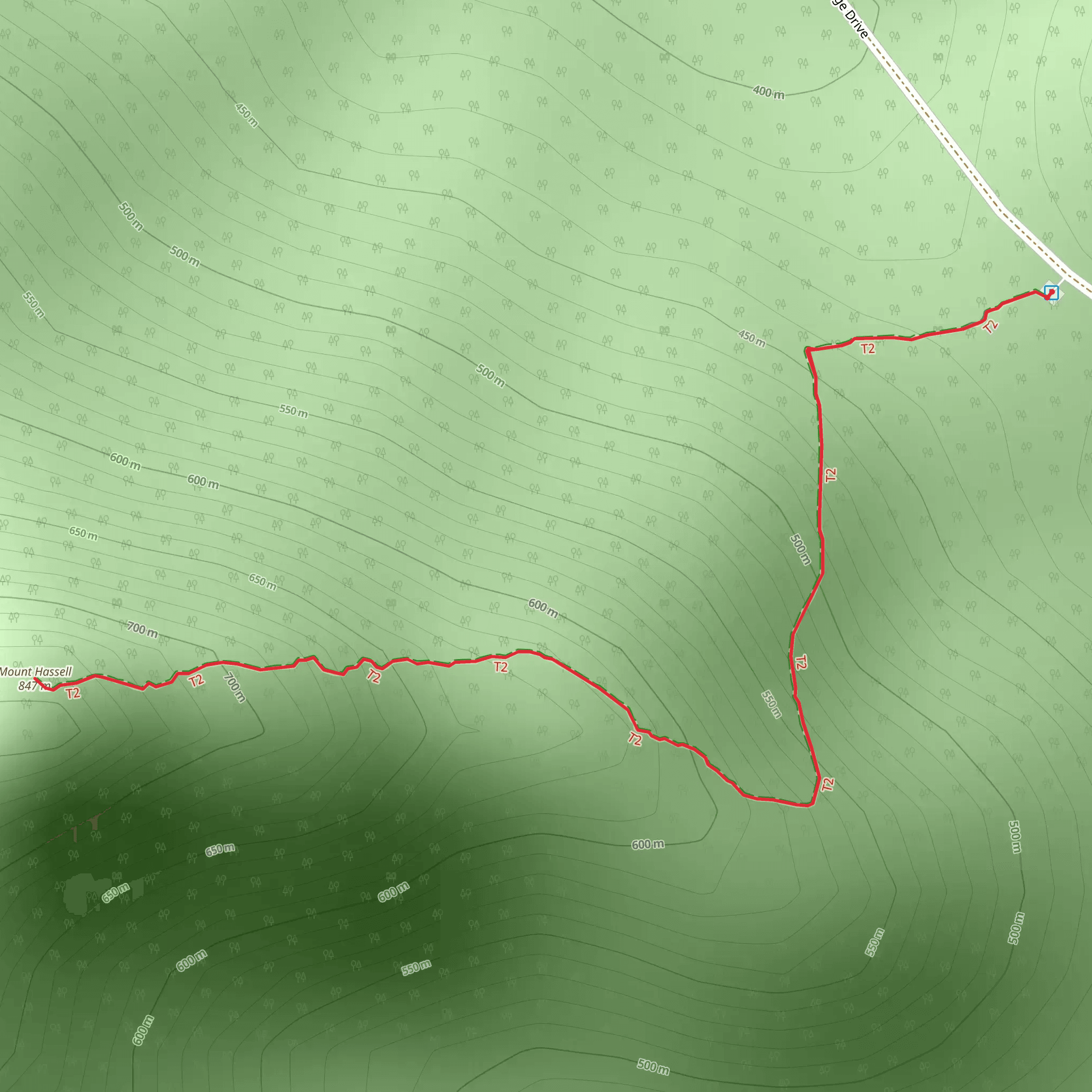 Mt Hassell Walk mobile static map