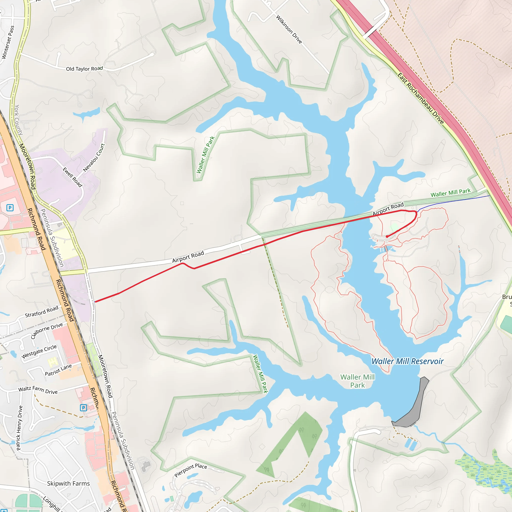 Waller Mill Path mobile static map
