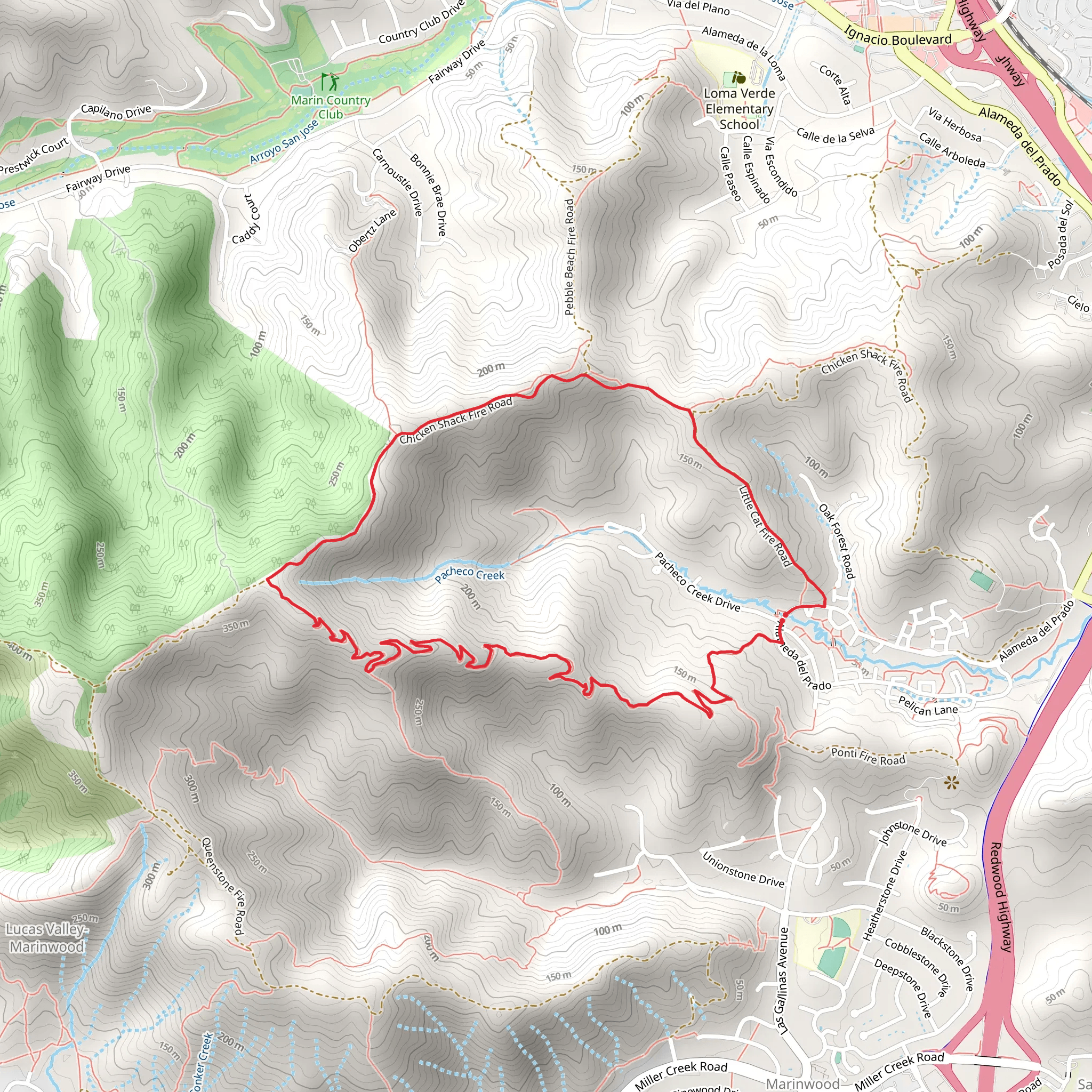 Ponti Trail and Big Rock Ridge Road Loop mobile static map