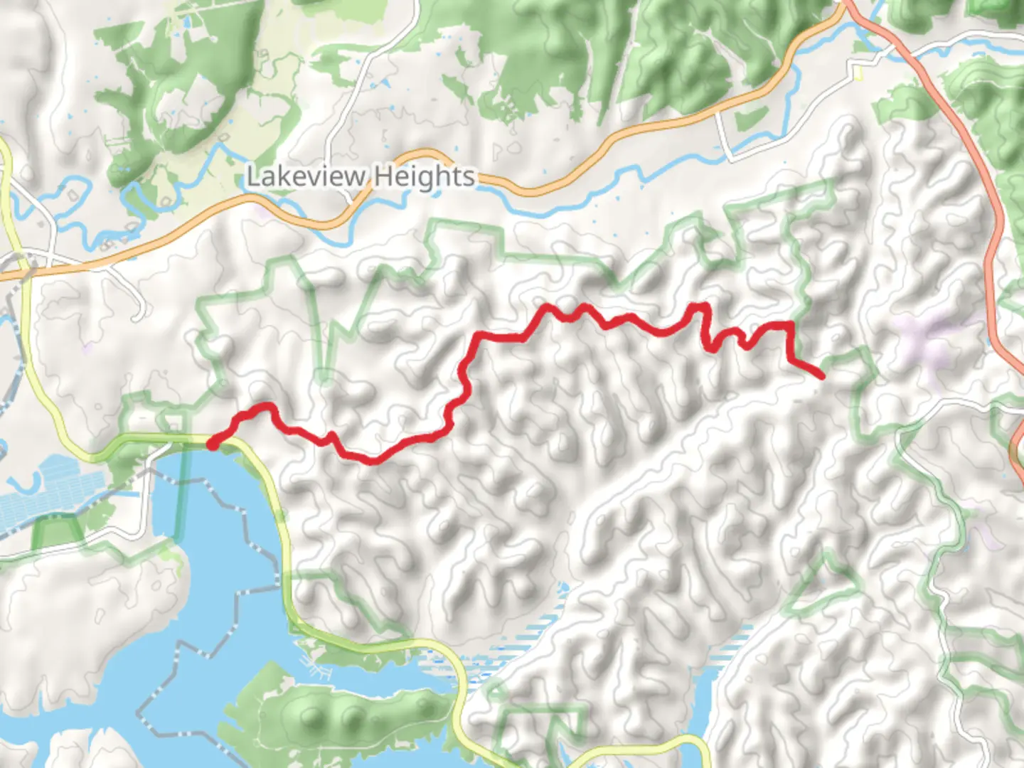 An image depicting the trail Limestone Knob and Limestone Trail and its surrounding area.