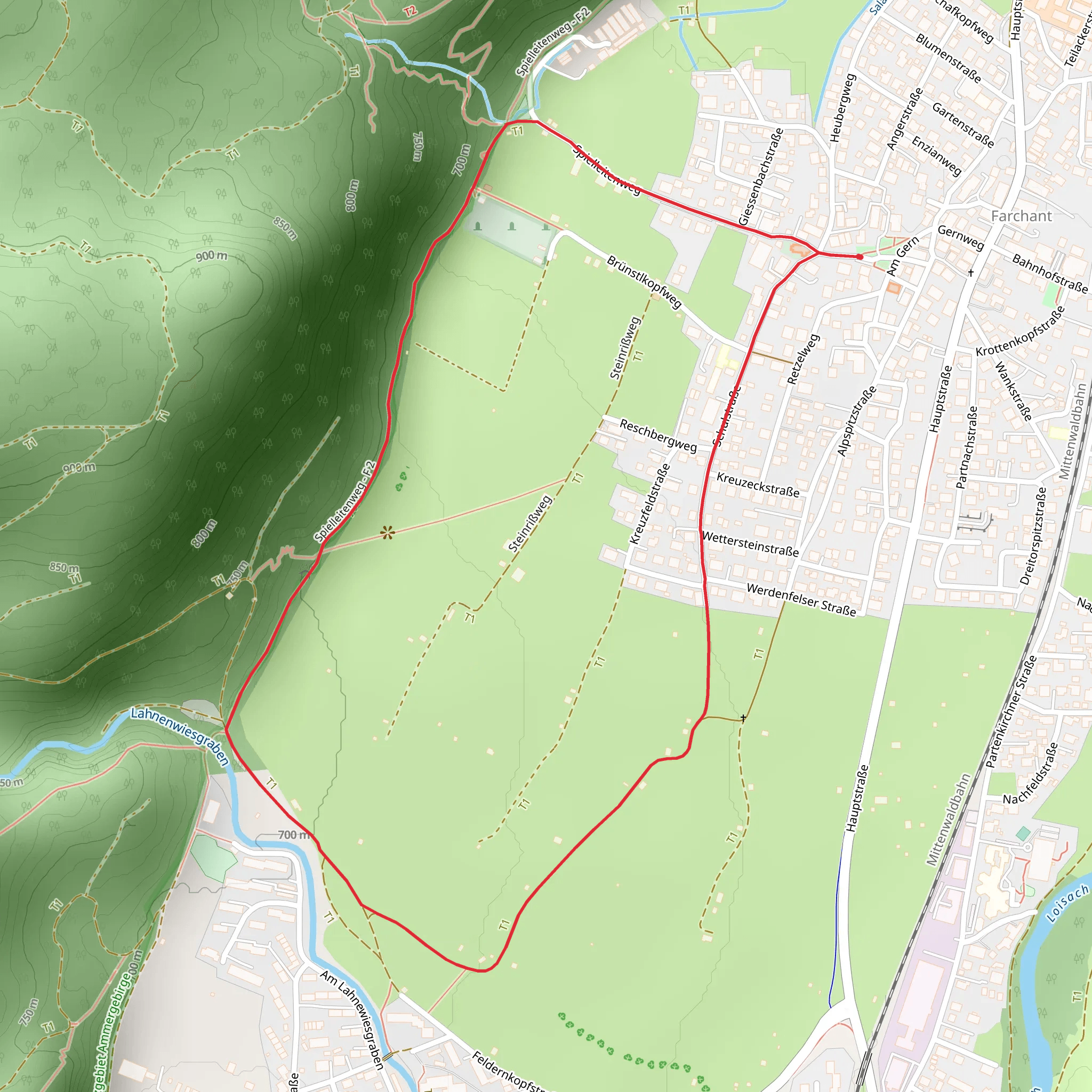 Spielleitenweg Circle mobile static map