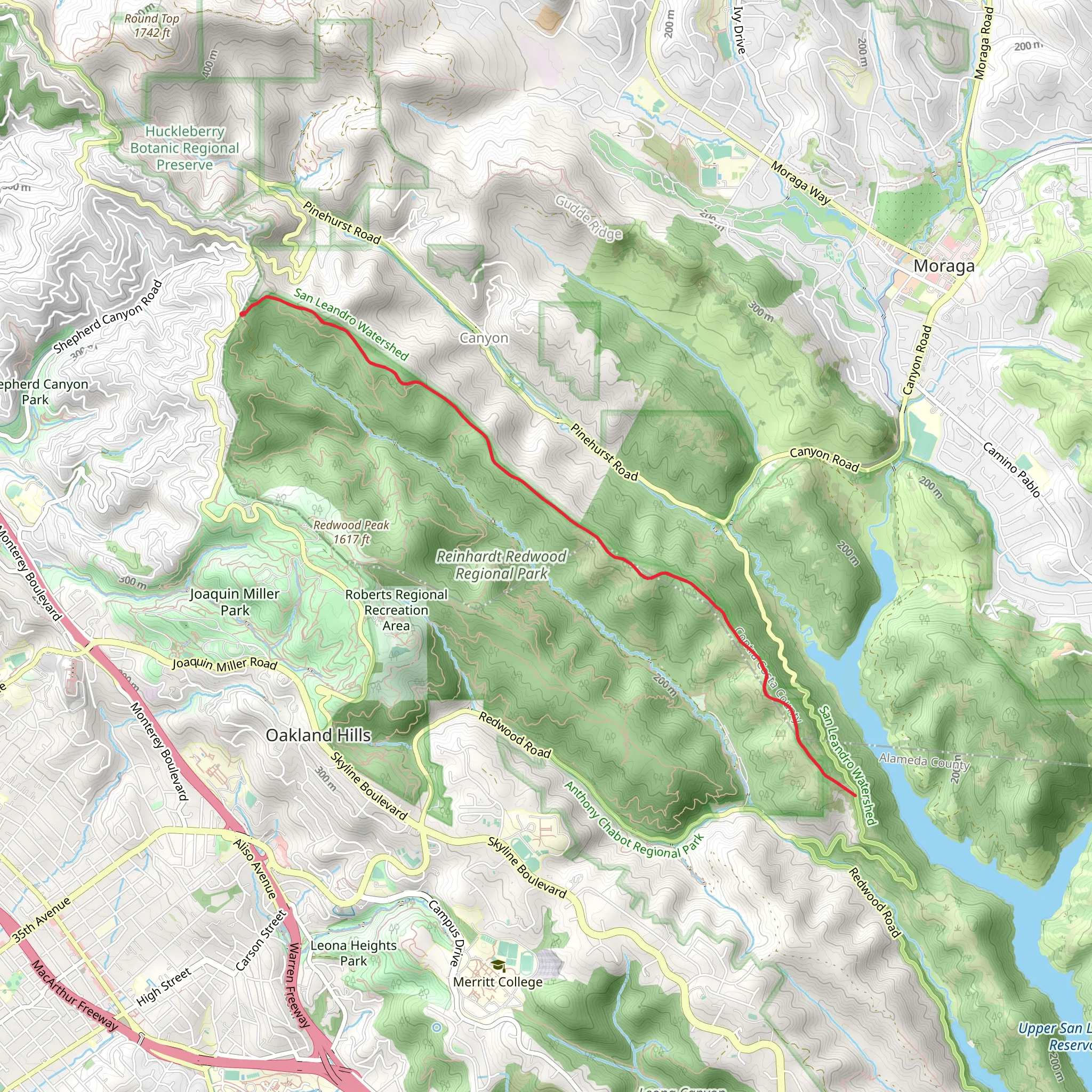 East Ridge Trail Out and Back mobile static map