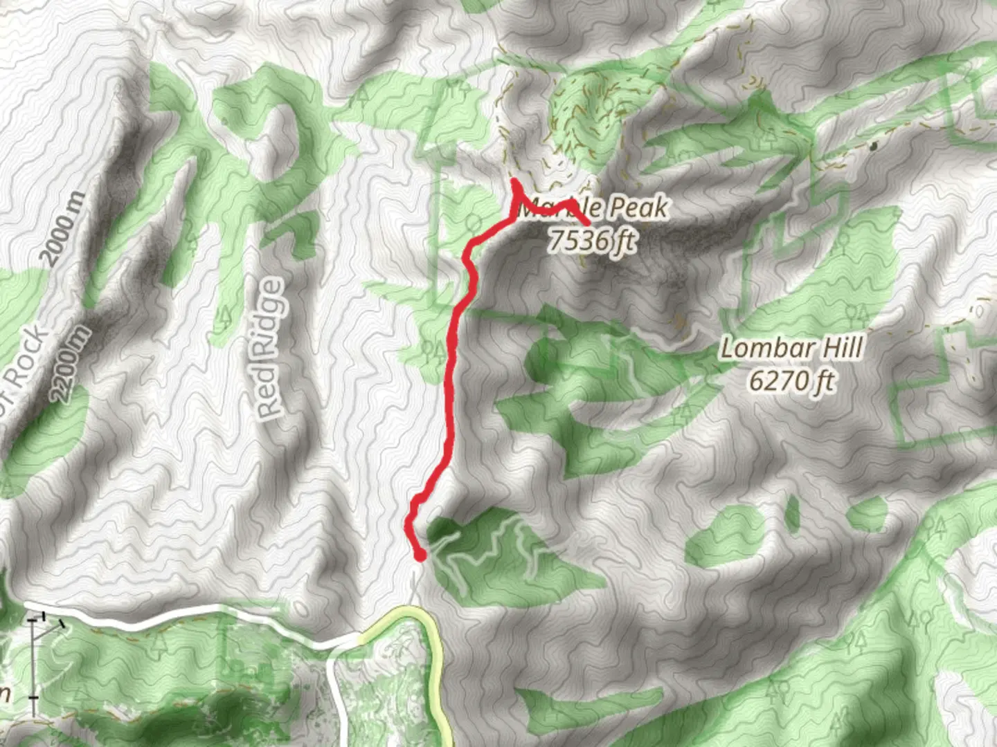 An image depicting the trail Marble Peak via Arizona Trail and its surrounding area.