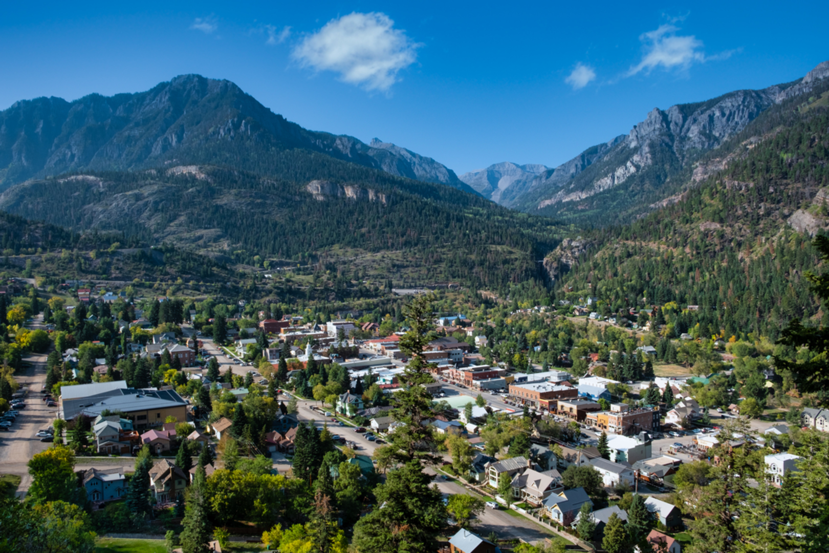 An image depicting the trail Ouray Perimeter Trail and its surrounding area.