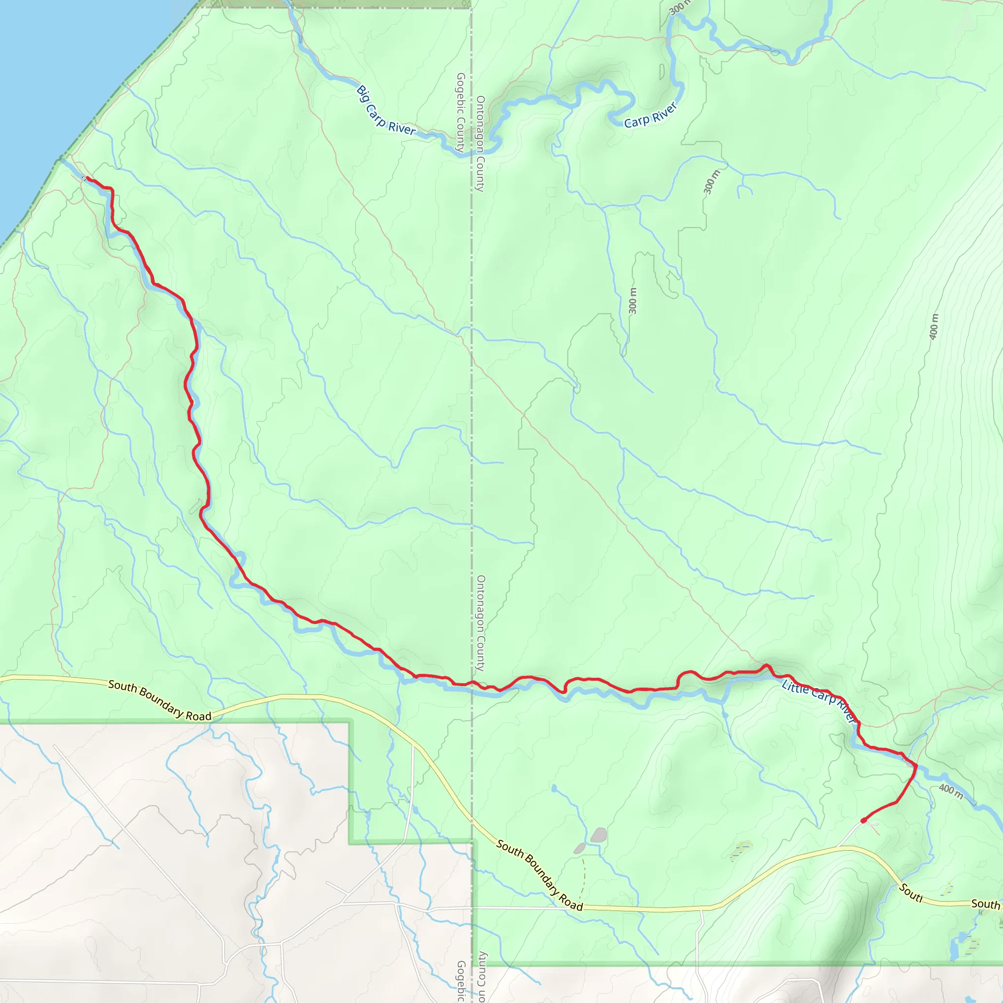 Little Carp River via NCT mobile static map