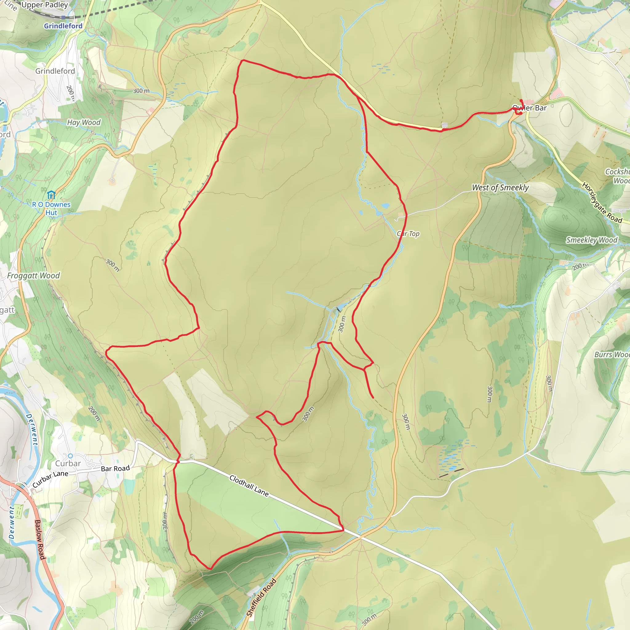 owler bar to curbar edge 2 mobile static map