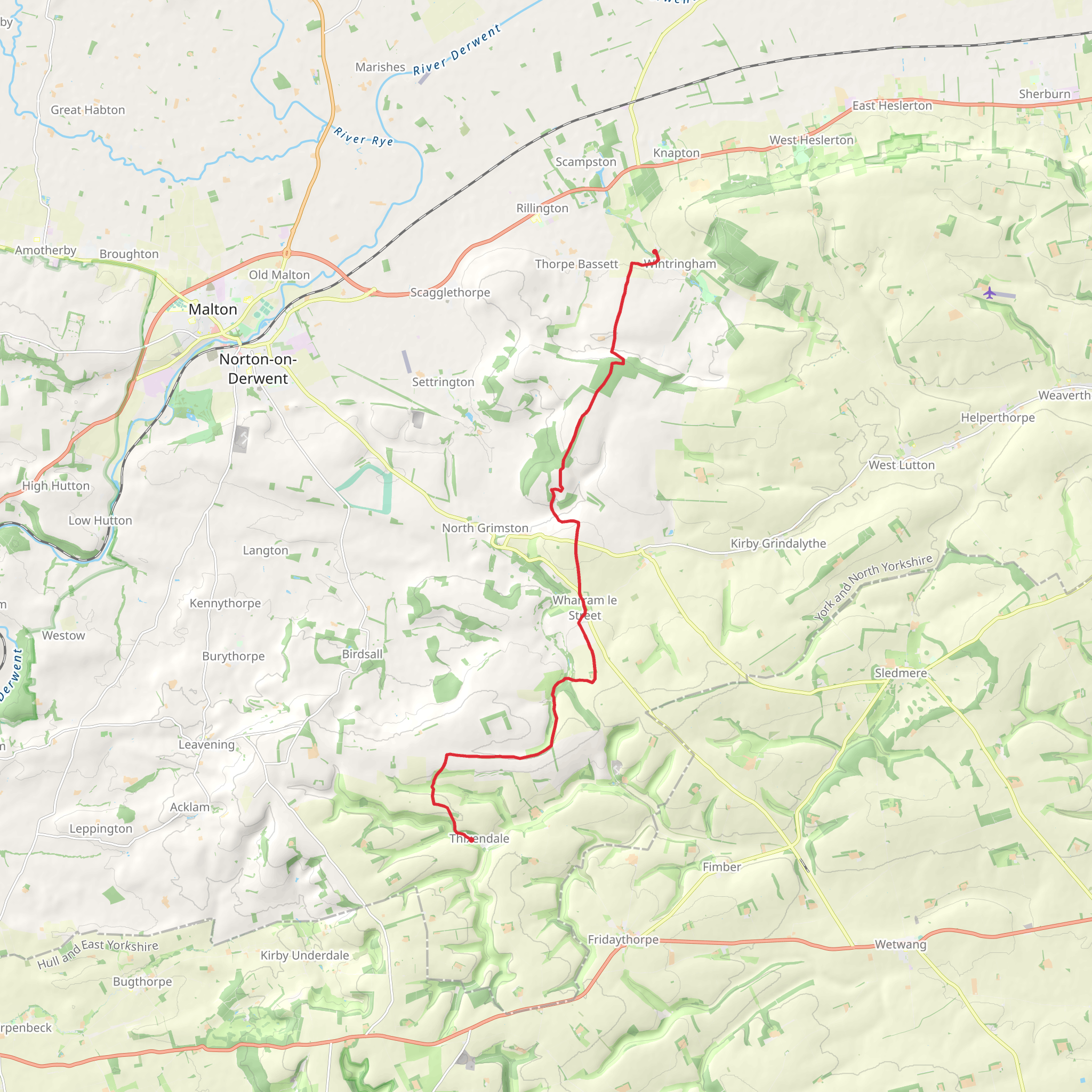 Thixendale to Wintringham Village Walk mobile static map