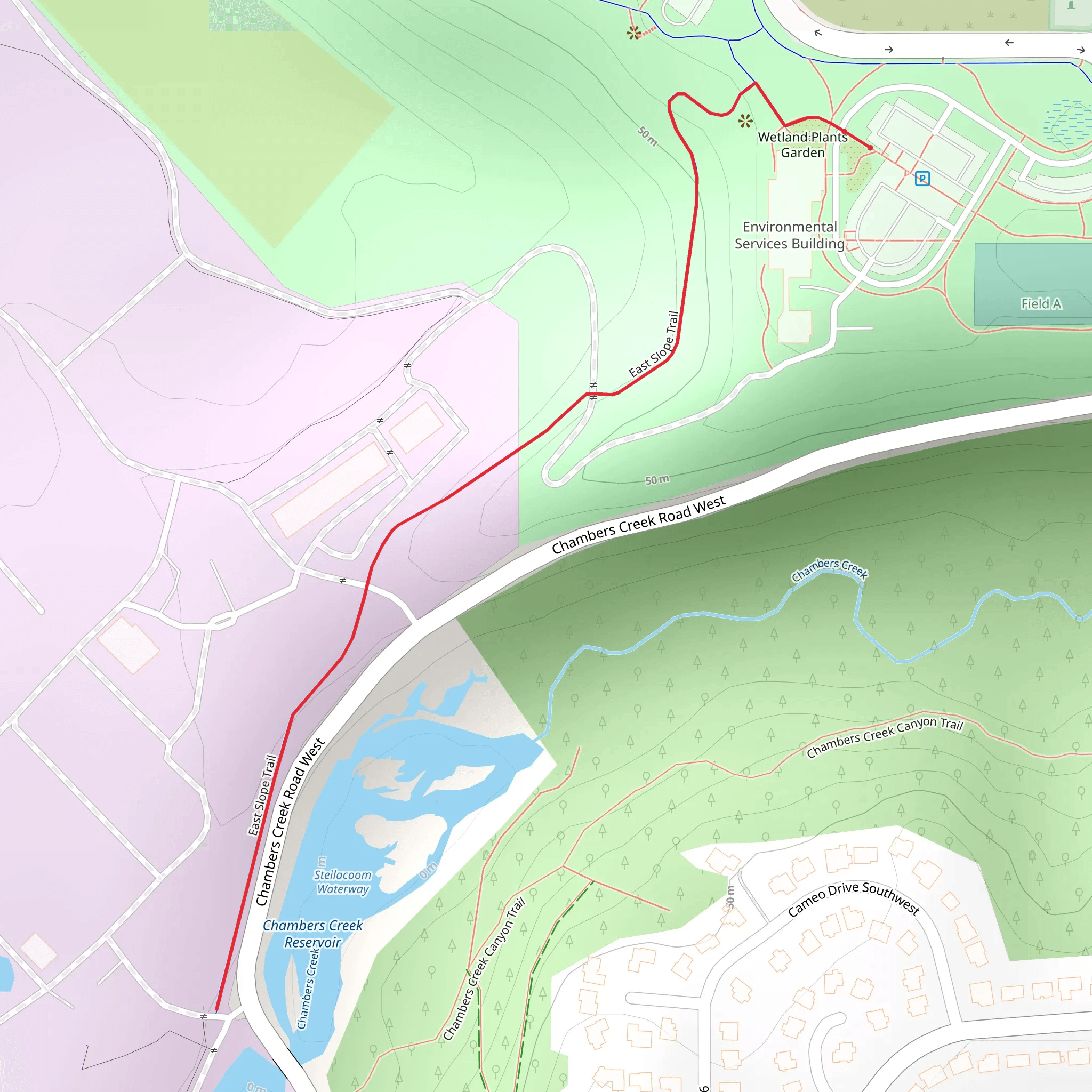 East Slope Trail mobile static map