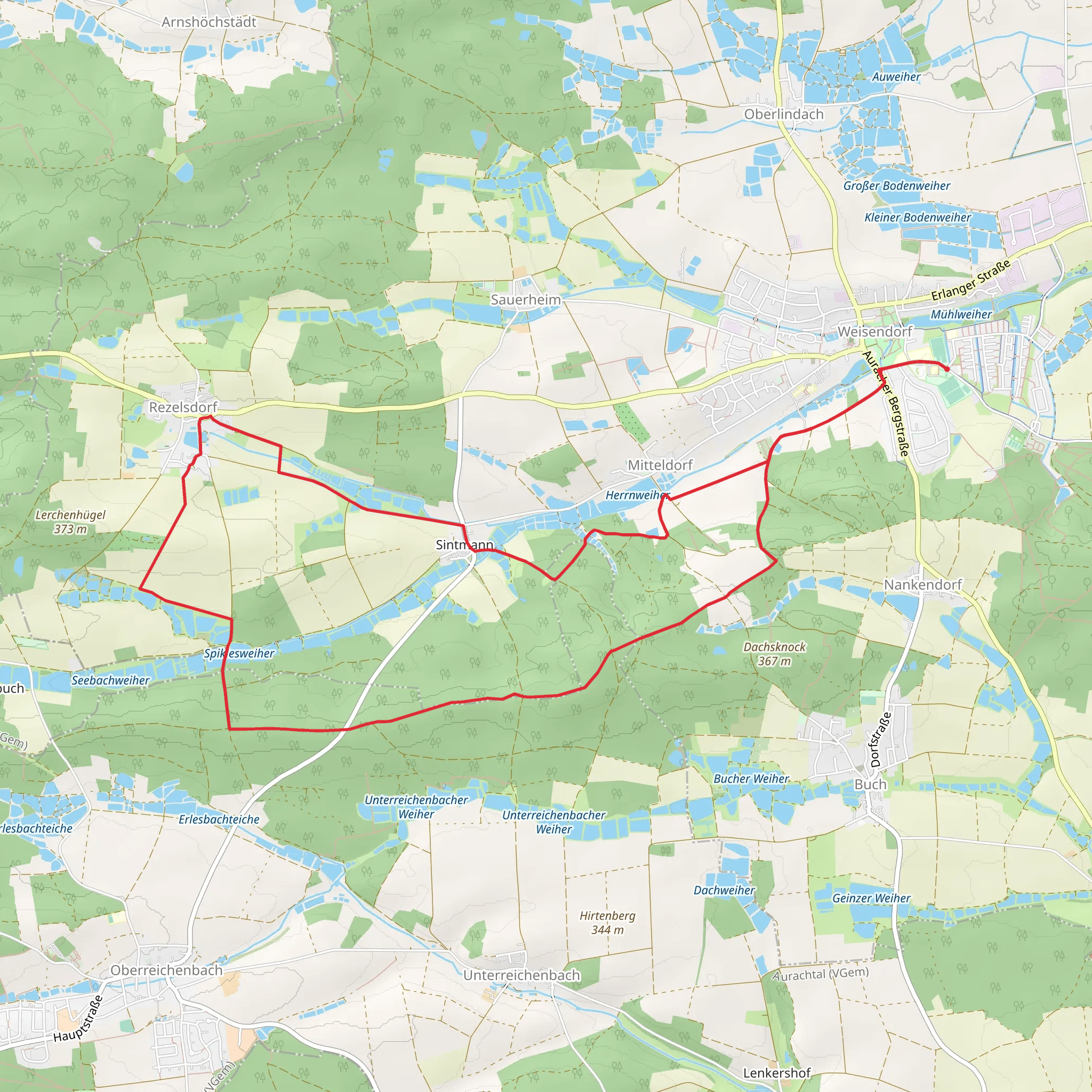 Spiklesweiher via Weisendorfer Rundwanderweg mobile static map