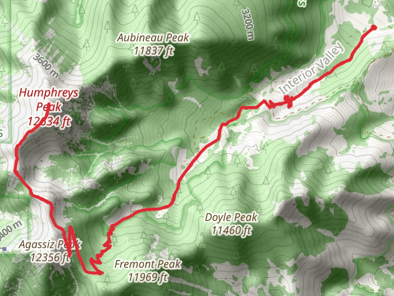 Humphreys Peak via Inner Basin Trail and Weatherford Trail