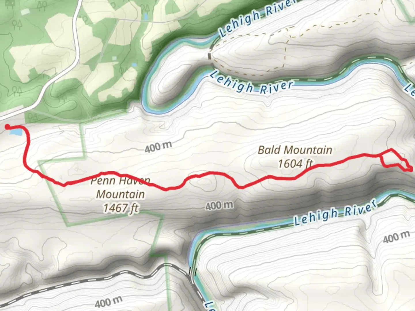 An image depicting the trail Bald Mountain and its surrounding area.