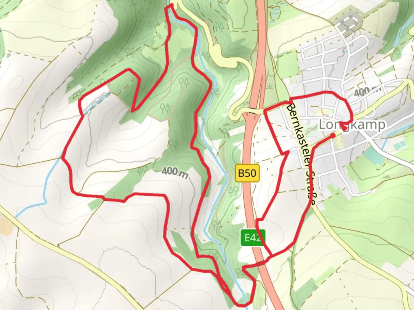 An image depicting the trail Hubertusweg and Tiefeenbach Tour Loop and its surrounding area.