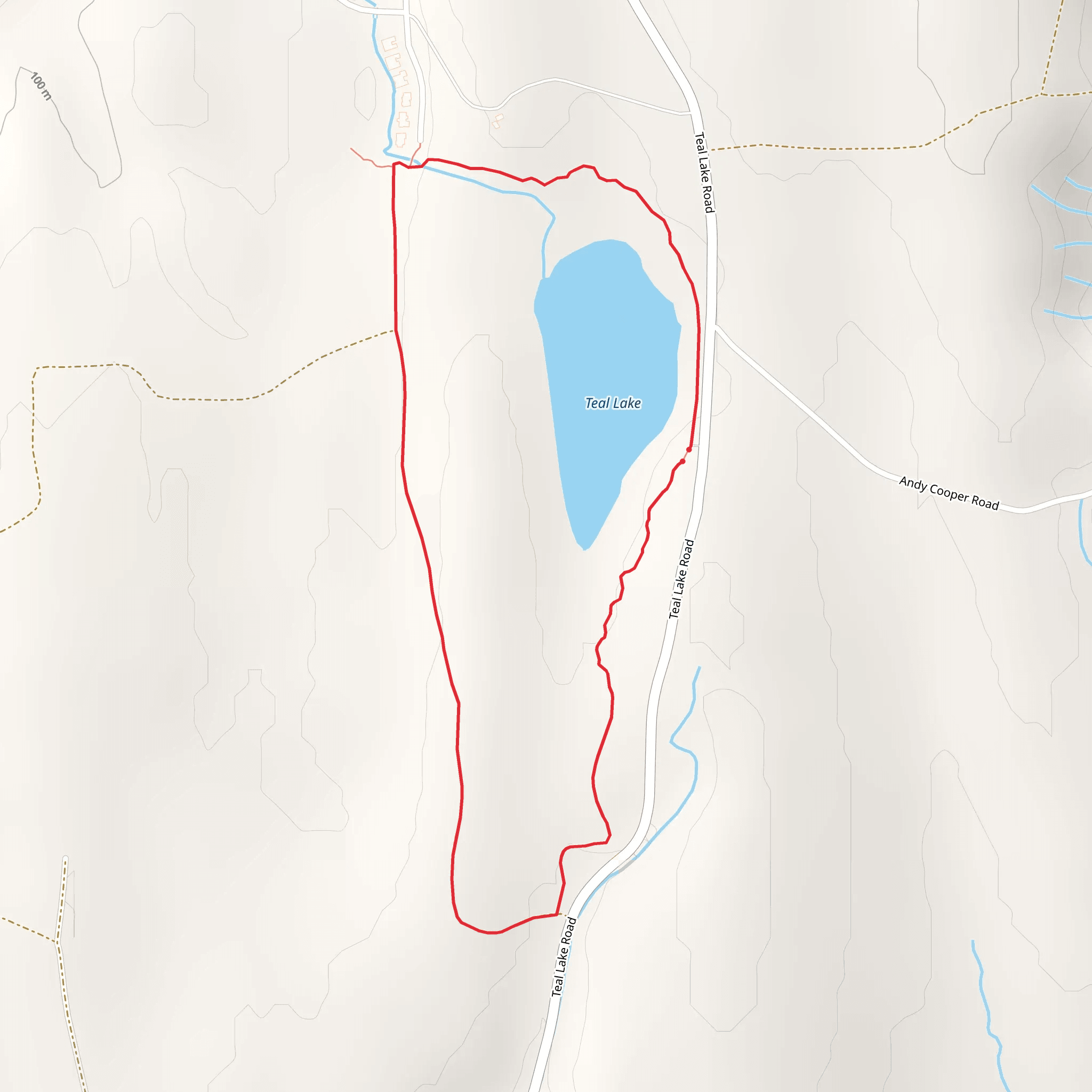 Teal Lake Loop mobile static map
