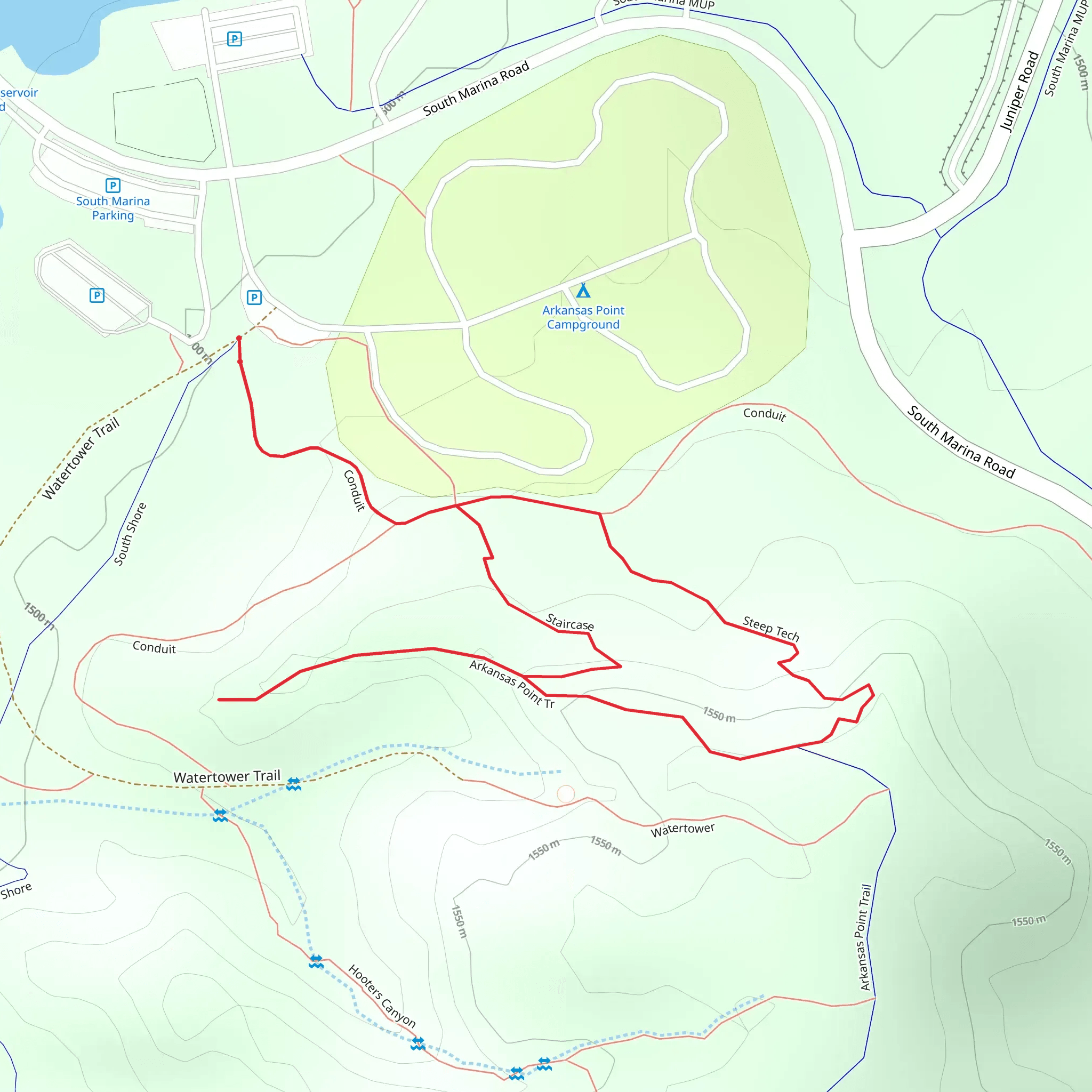 Conduit, Steep Tech and Arkansas Point Loop Trail mobile static map