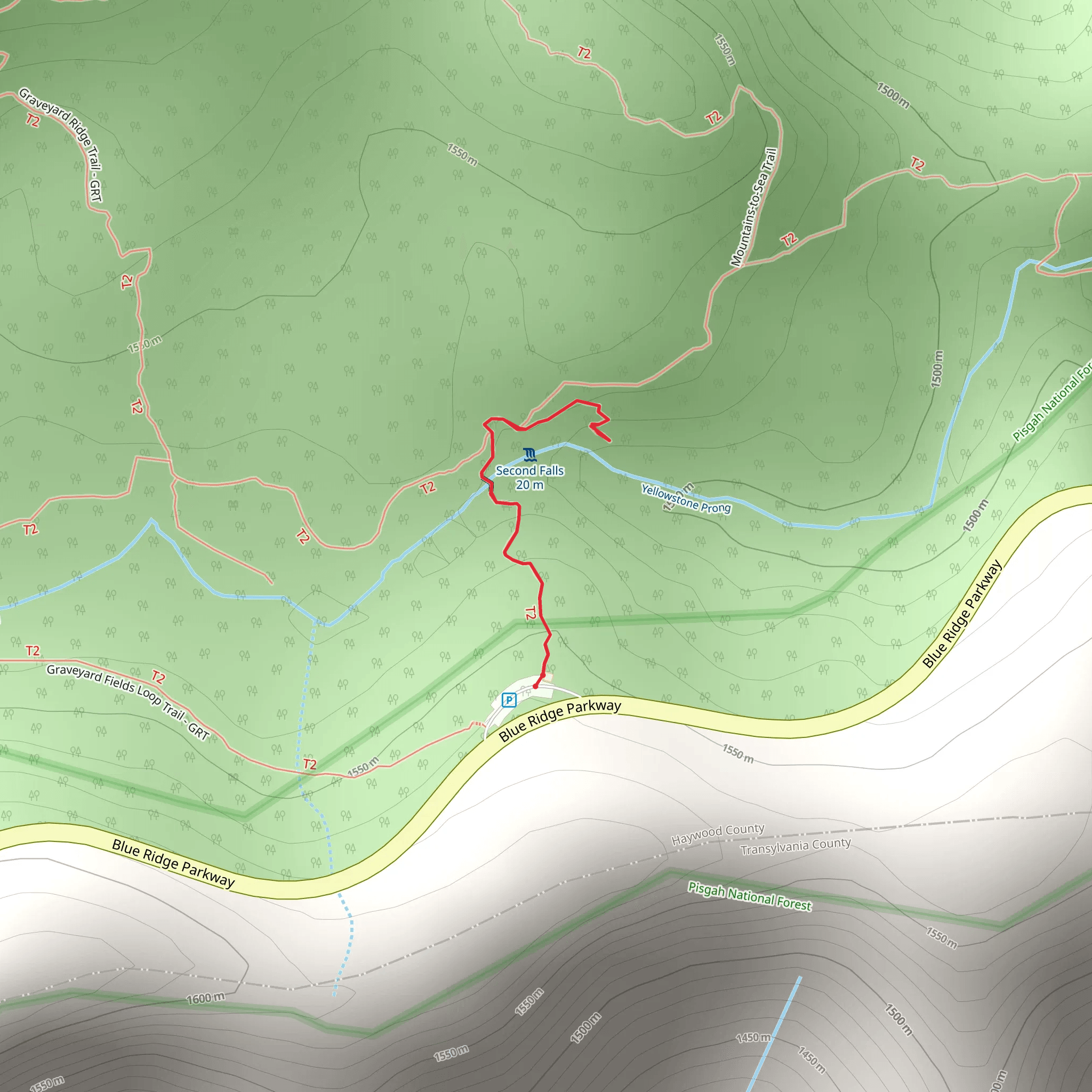Lower Falls Trail mobile static map