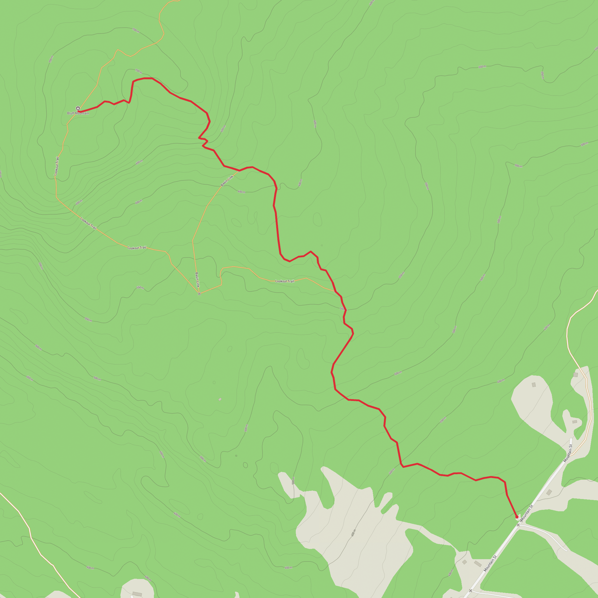 Bluff Mountain Community Trail mobile static map