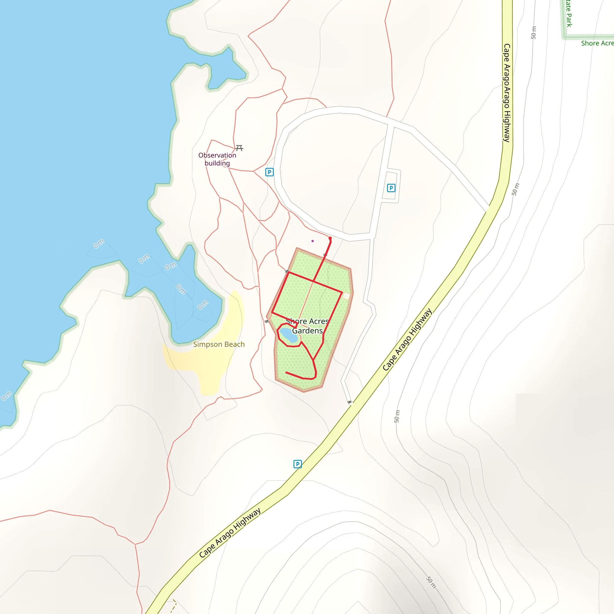 Shore acres gardens Loop mobile static map
